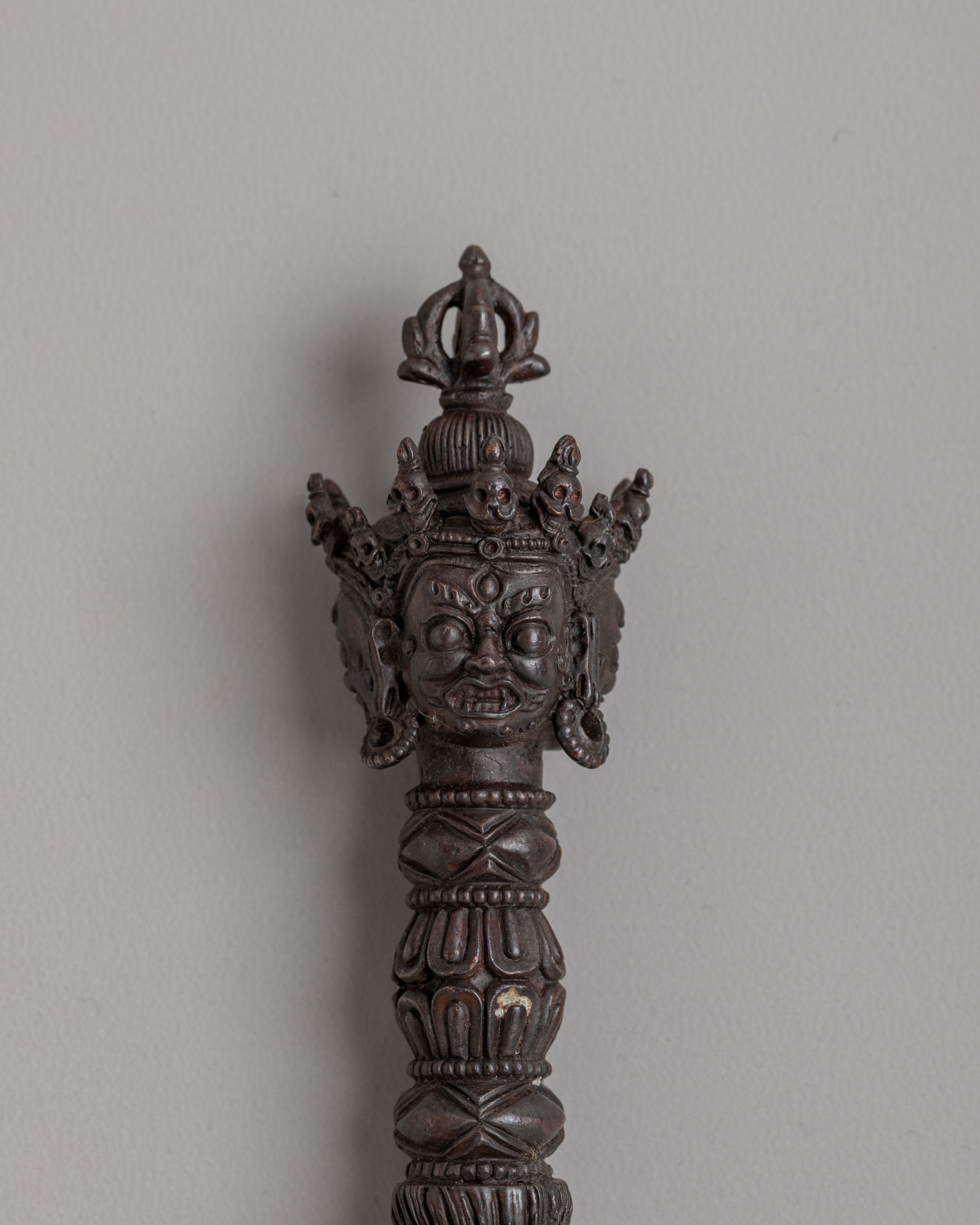 Traditional Three Sided Ritual Dagger | Handcrafted Tibetan Spiritual Art