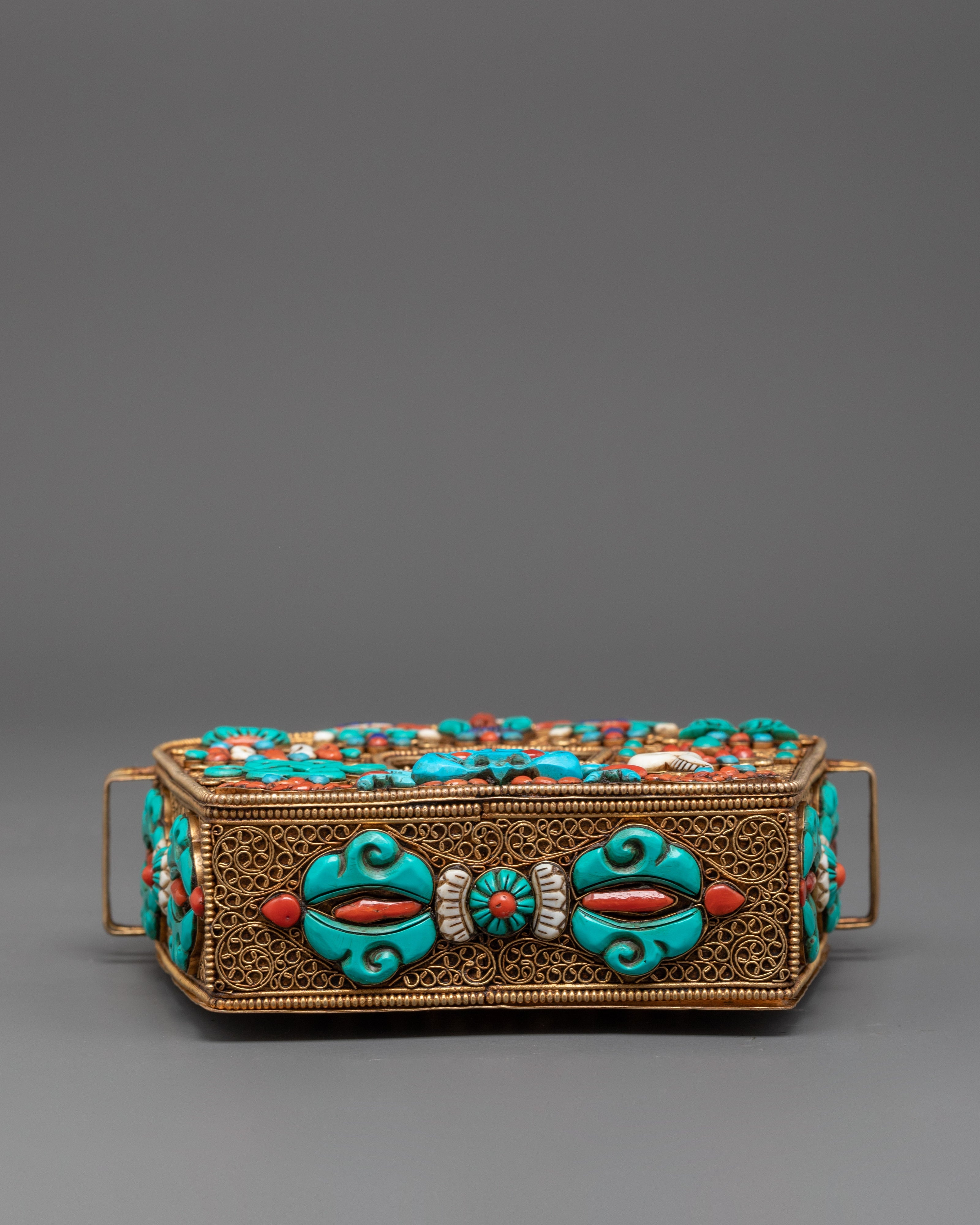 Ghau Box with Green Tara Figure | Sacred Tibetan Altar Decor