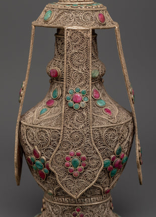 Handcrafted Tibetan Life Vase | Healing Ritual Vase for Ceremonies