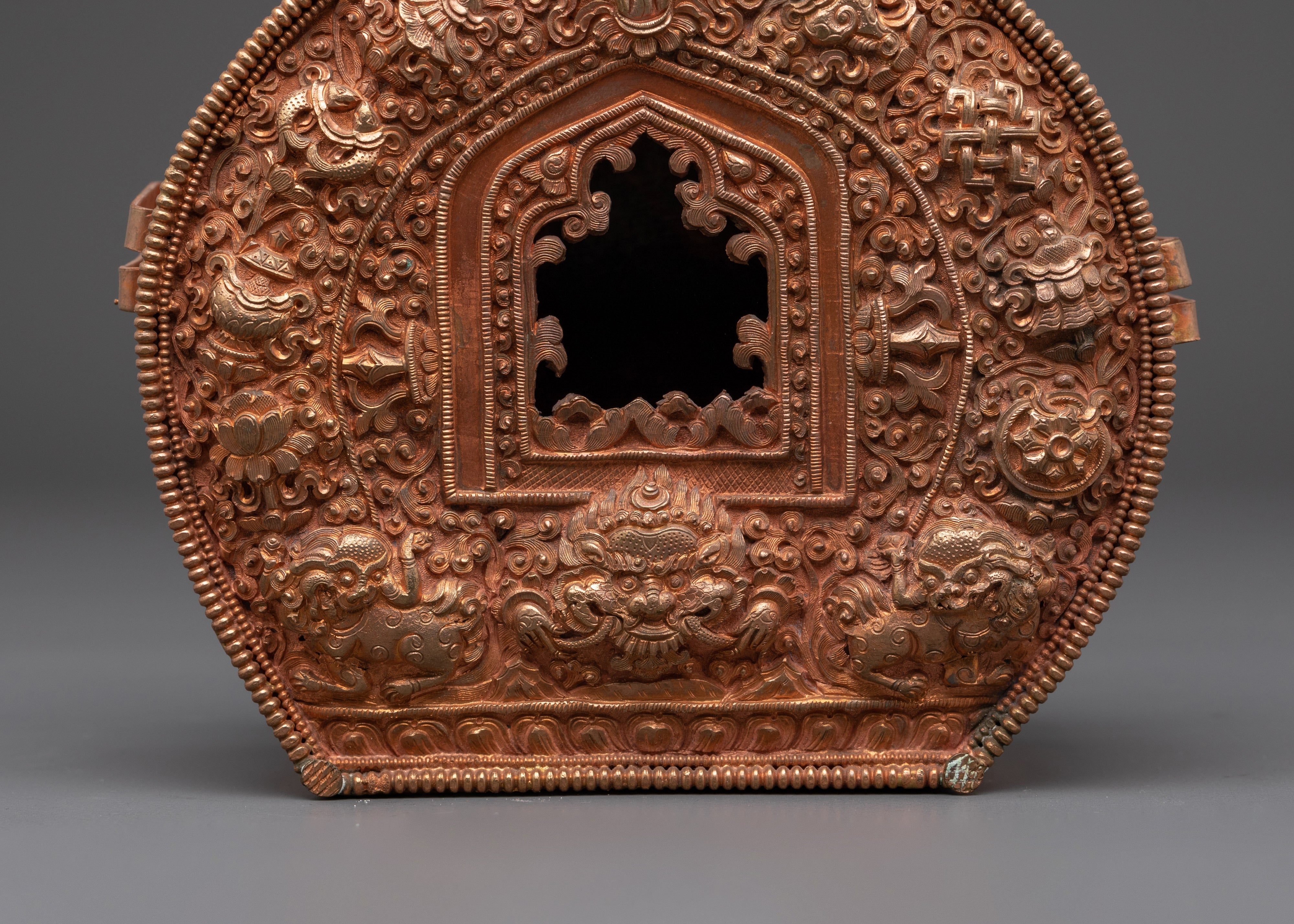 Handcrafted Spiritual Ghau Box | Copper Ritual Box for Meditation and Spiritual Practices