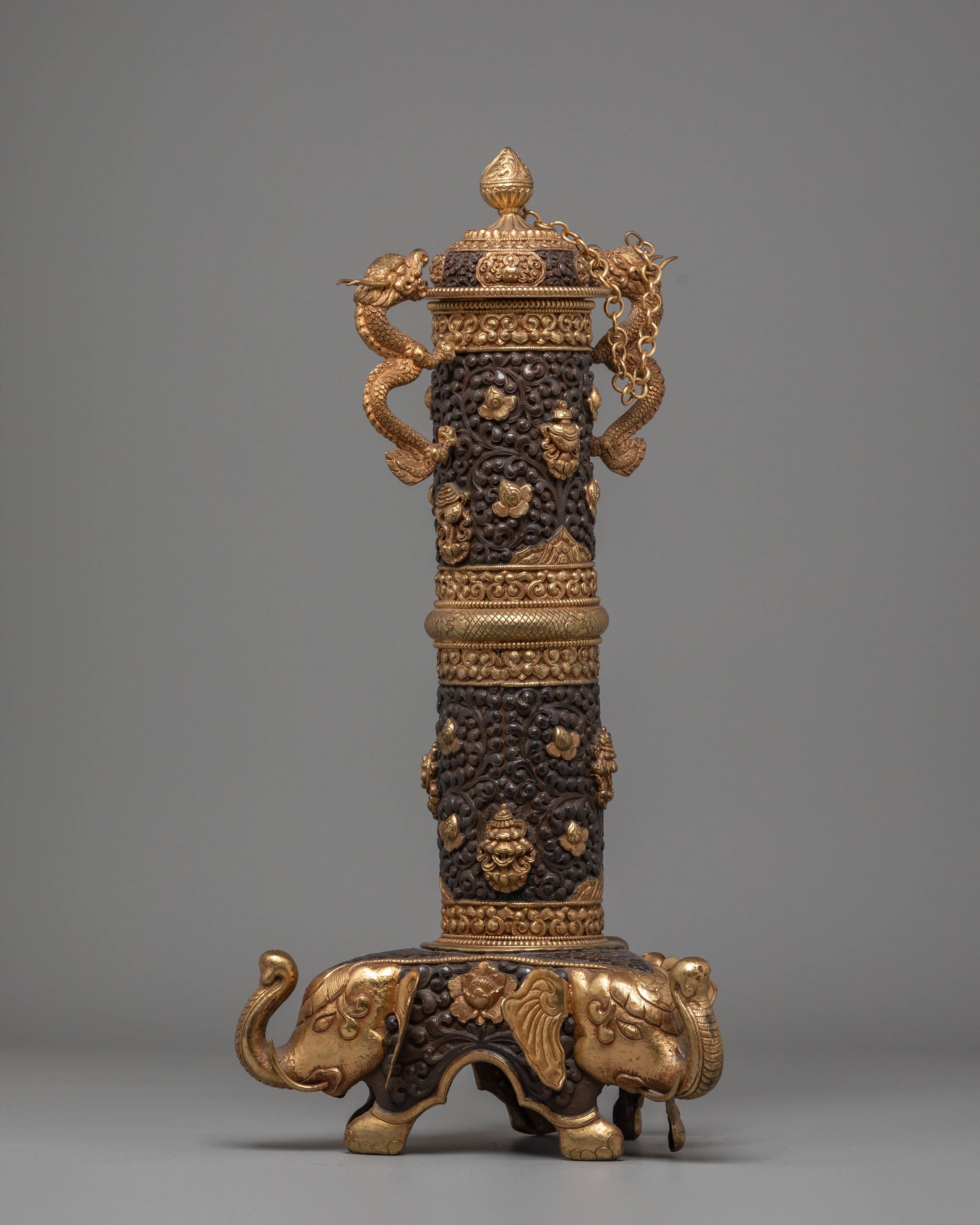 Incense Burner for Ritual Ceremonies | Copper and Gold Plated with Acrylic Details