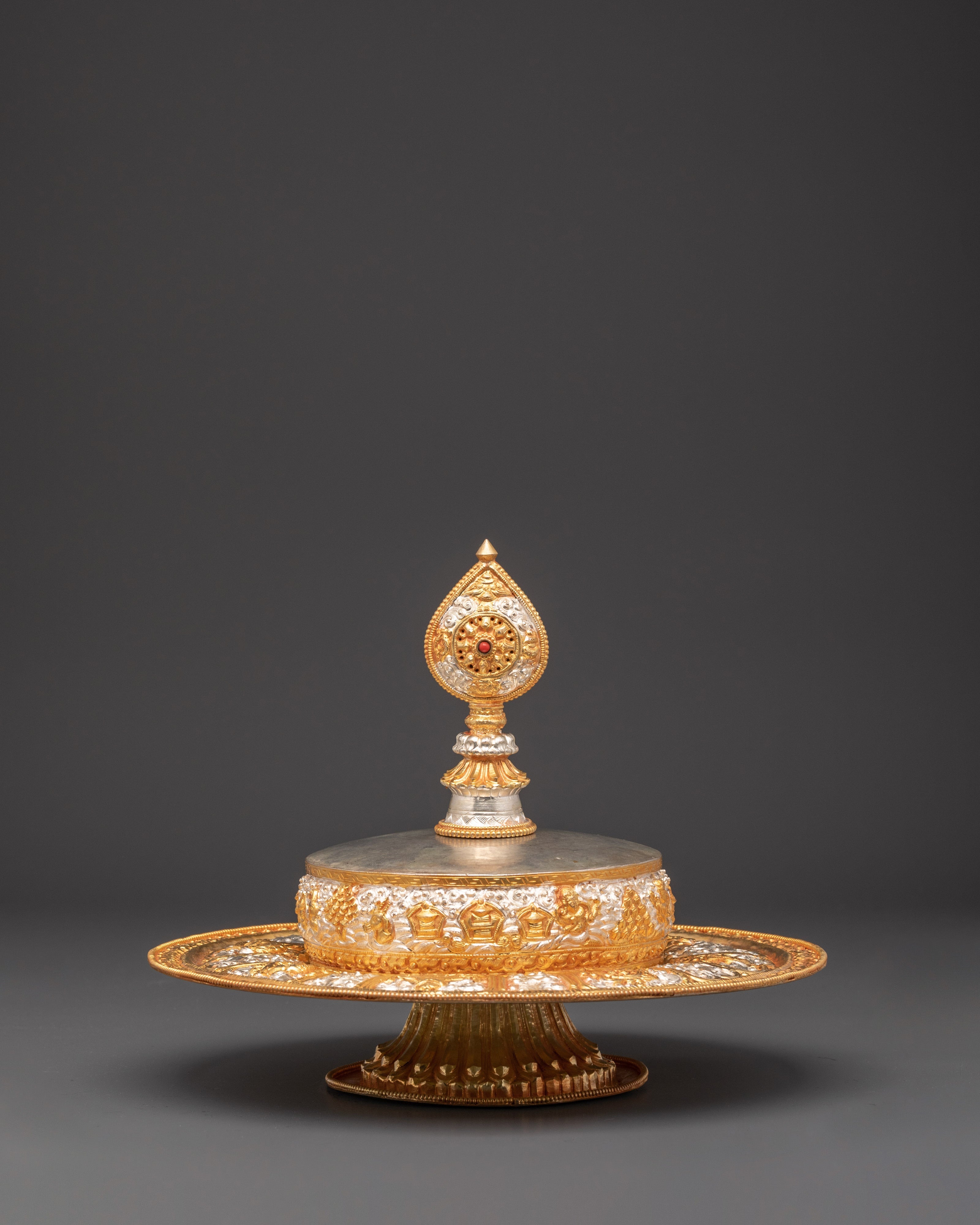 Exquisite Handcrafted Mandala Sculpture | Spiritual Gold & Silver Plated Decor