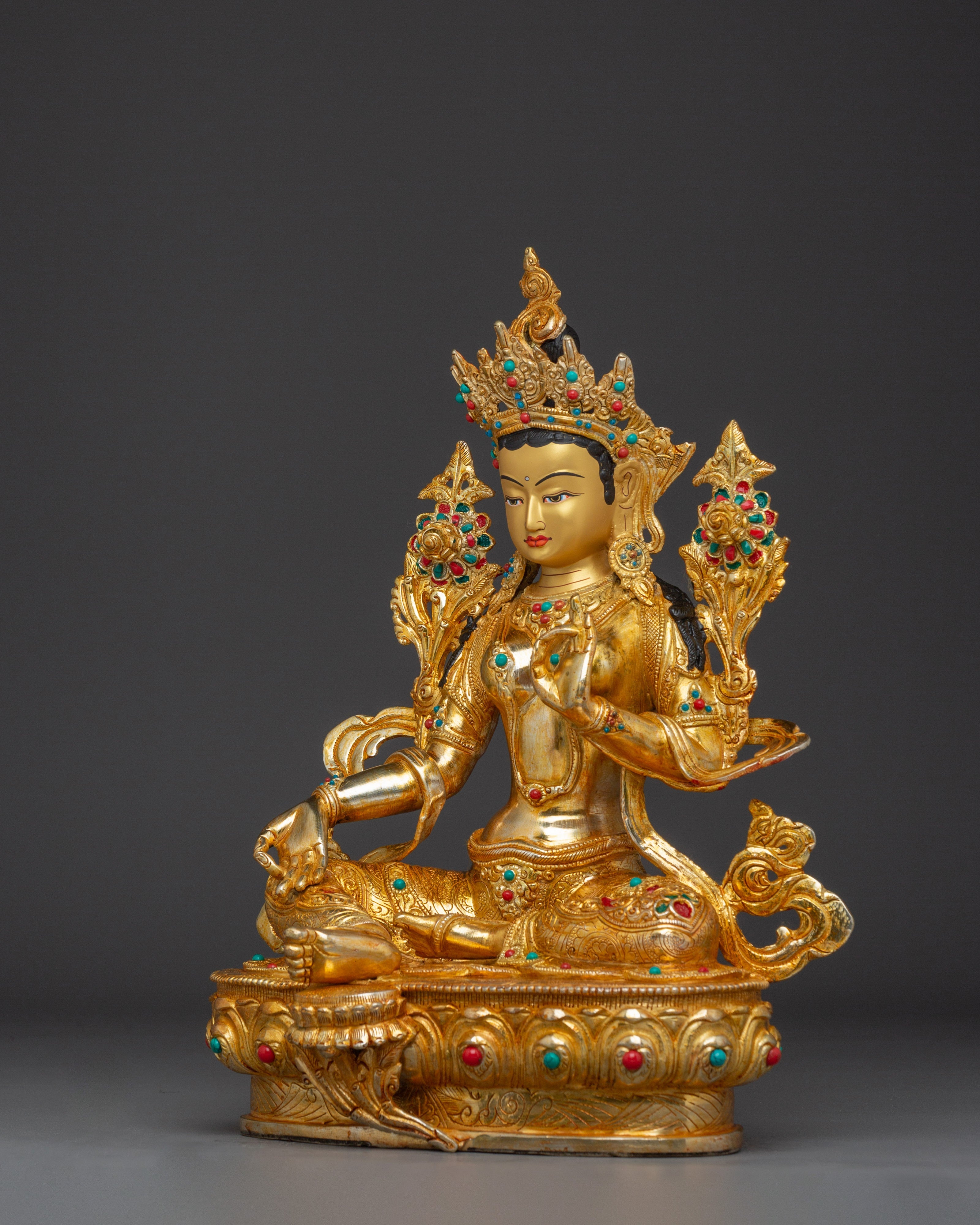 Serene Shyama Tara Handcrafted Statue | Green Tara - Mother of All Buddhas