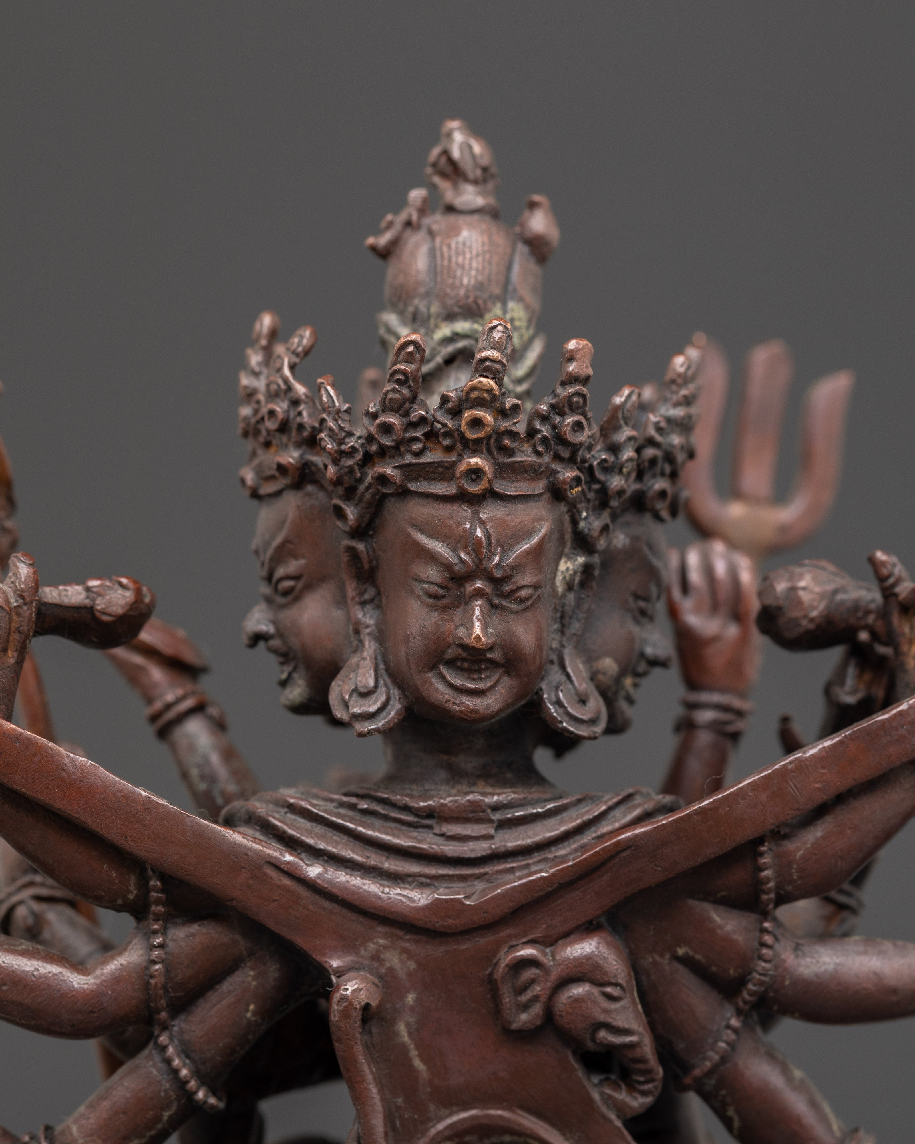 Divine Buddhist Protection Icon Chakrasambhara Statue | Buddhist Tantric Icon for Altar