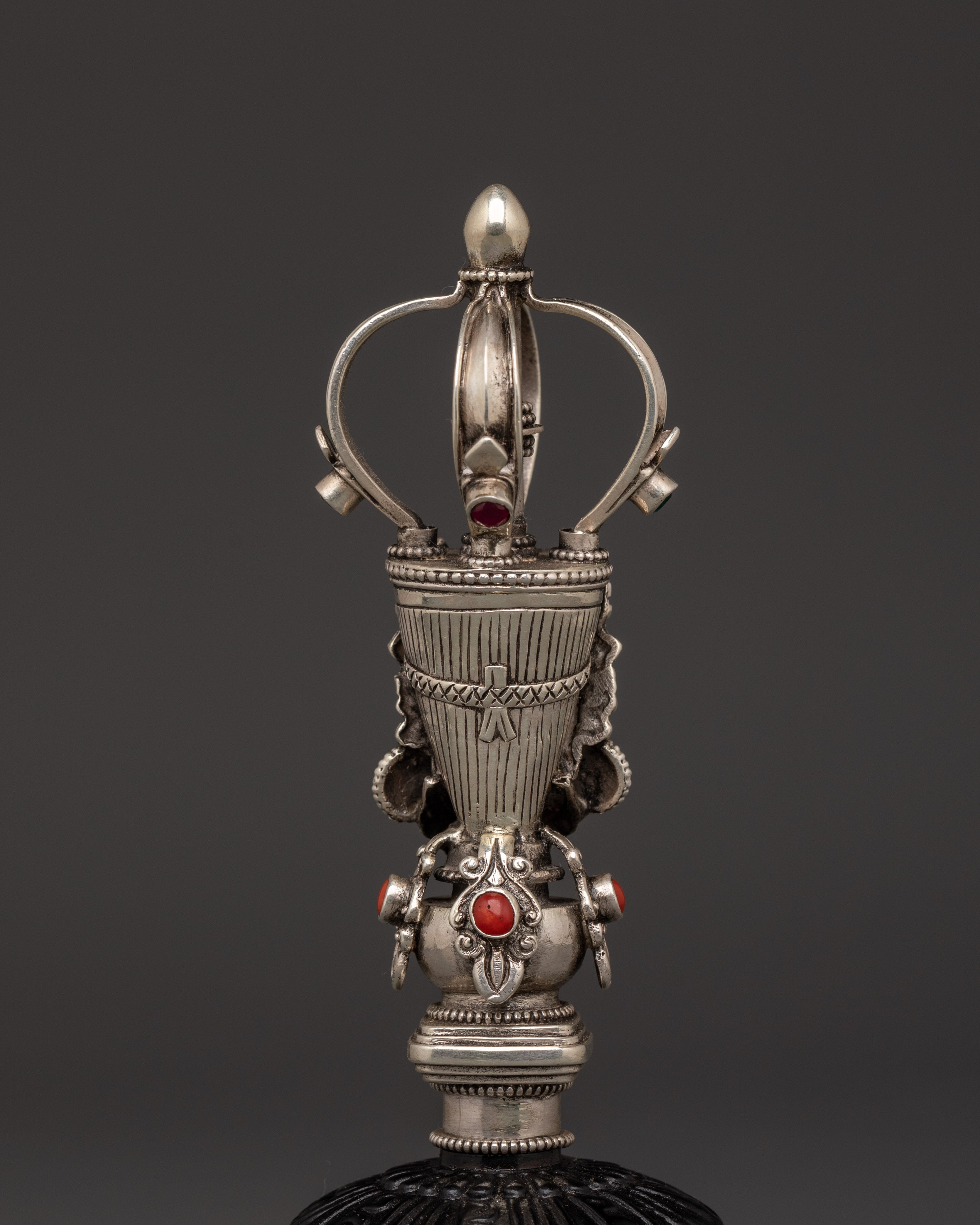 Silver-Plated Tibetan Bell and Vajra Set | Buddhist Healing Practices Item