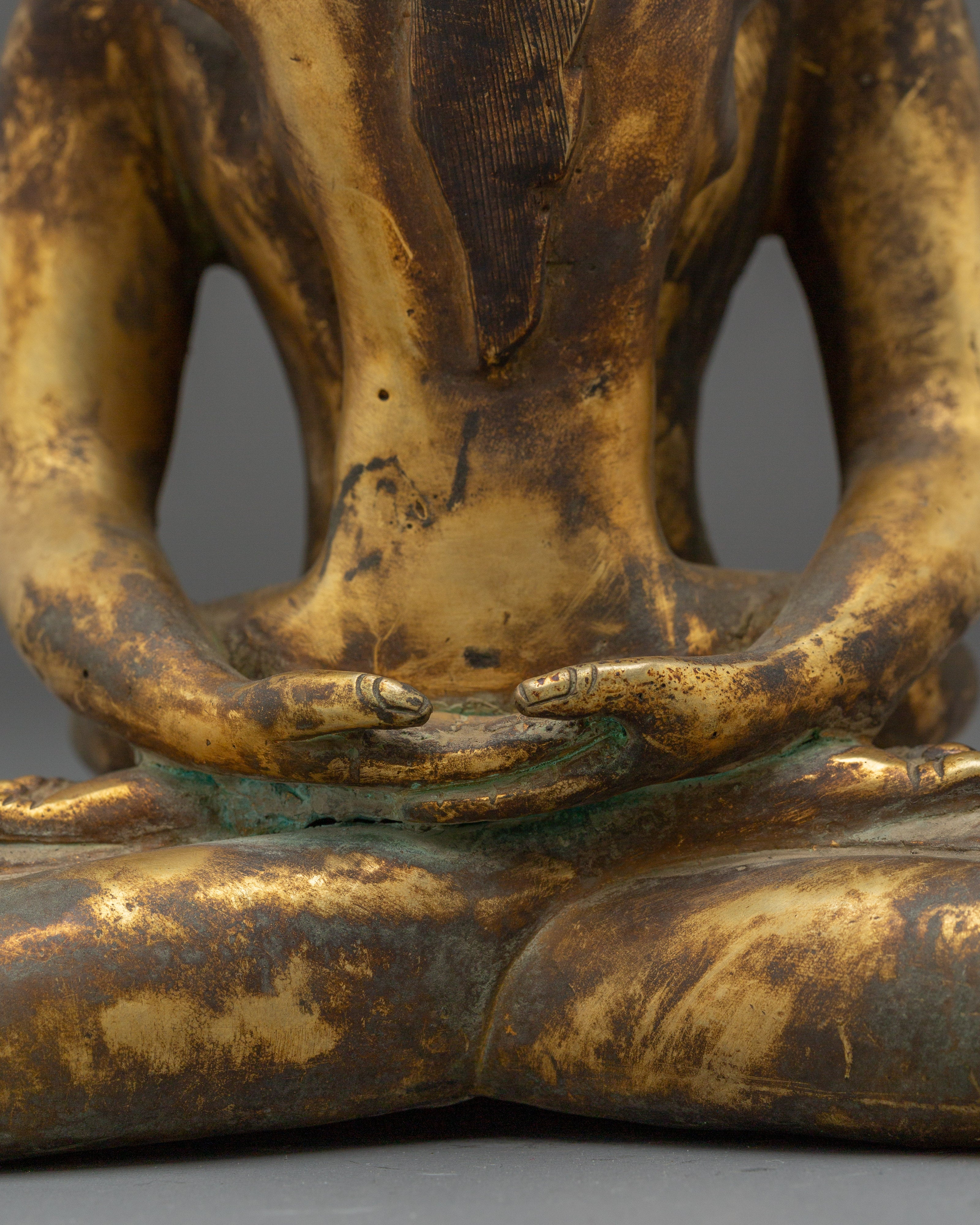 Samantabhadra Copper and Gold Plated Statue | Tibetan Yab Yum Artwork