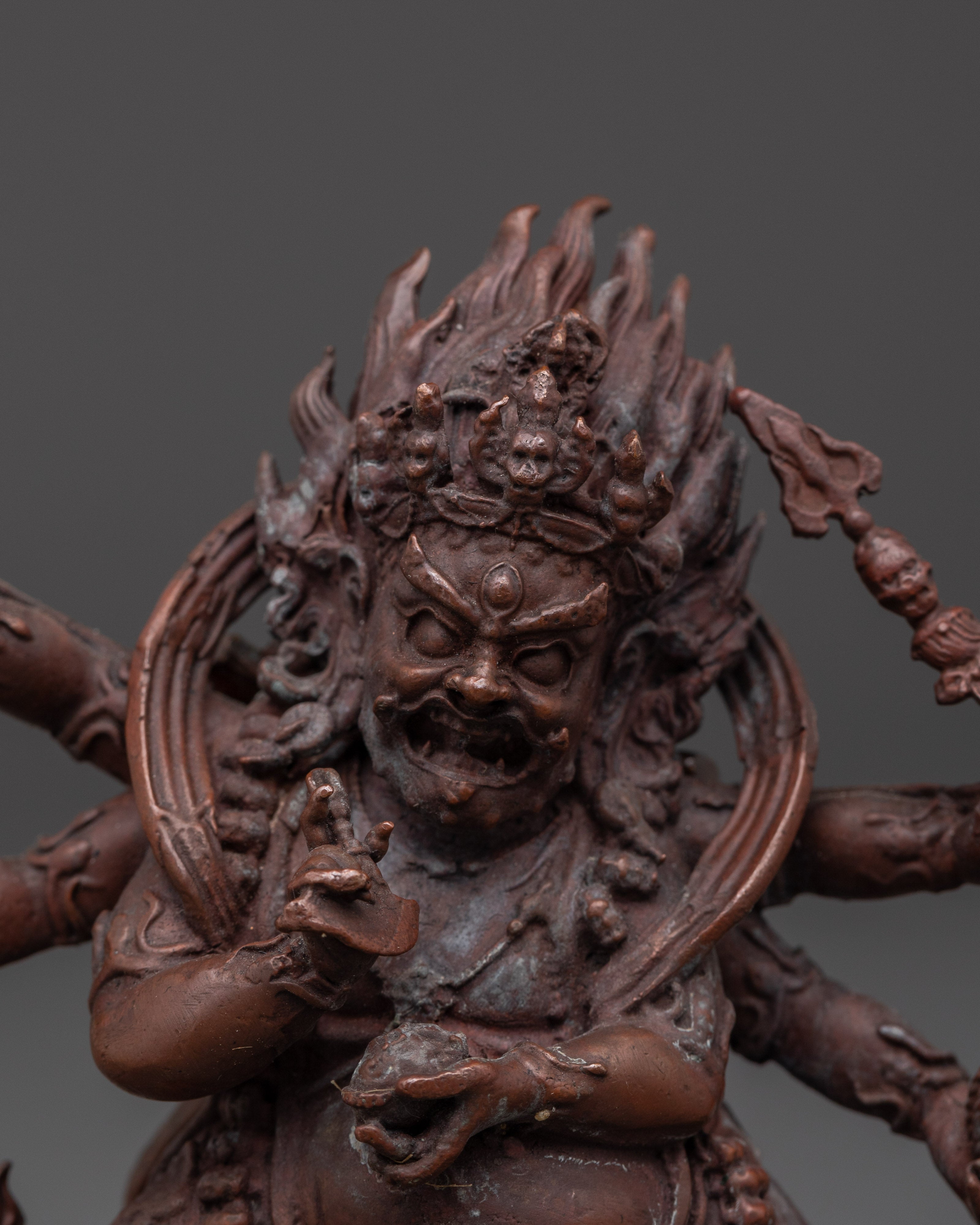 The Wrathful Six Armed Mahakala Statue | Symbol of Protection