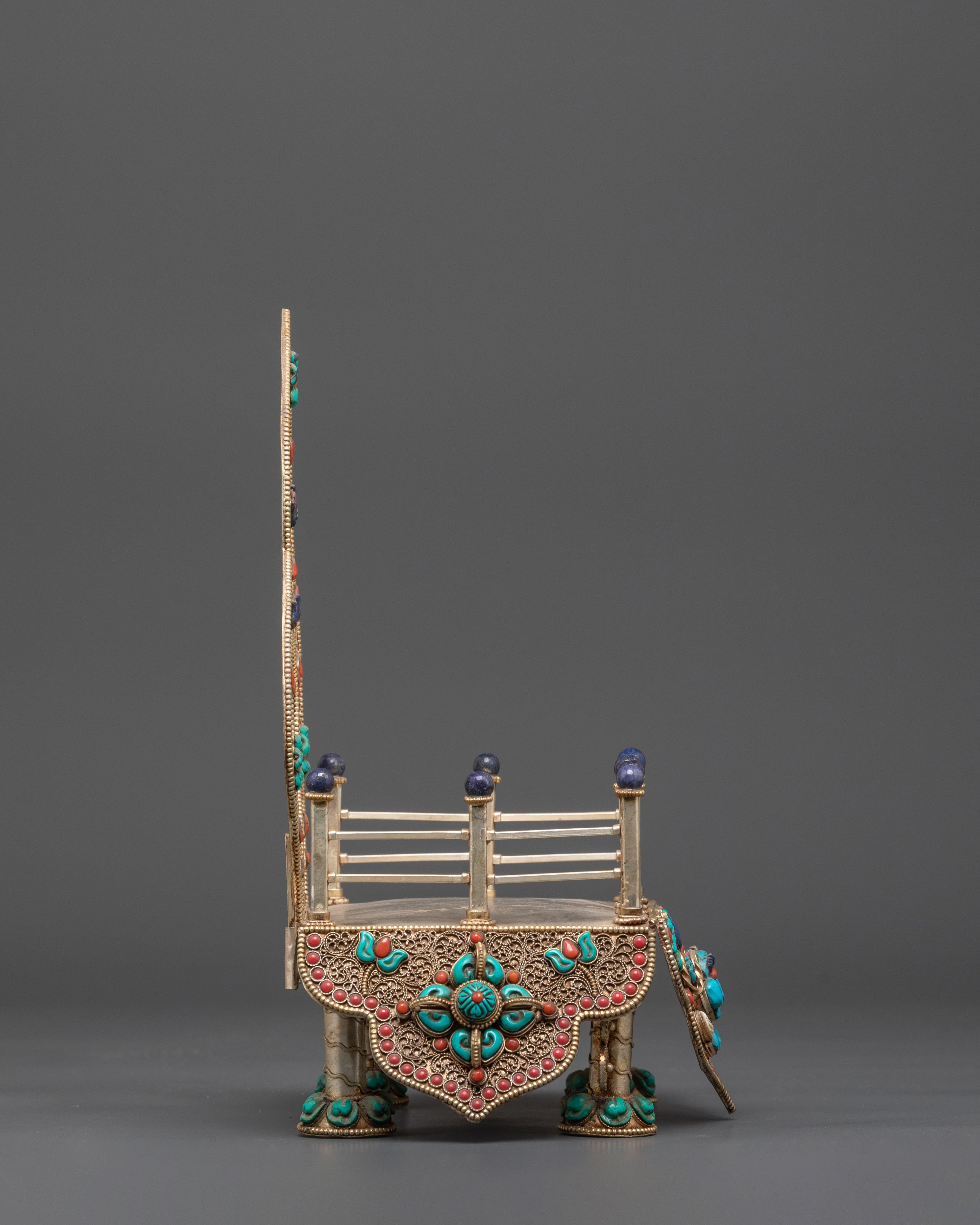 Traditional Buddhist Throne | Sacred Copper and Gold Plated Art Piece