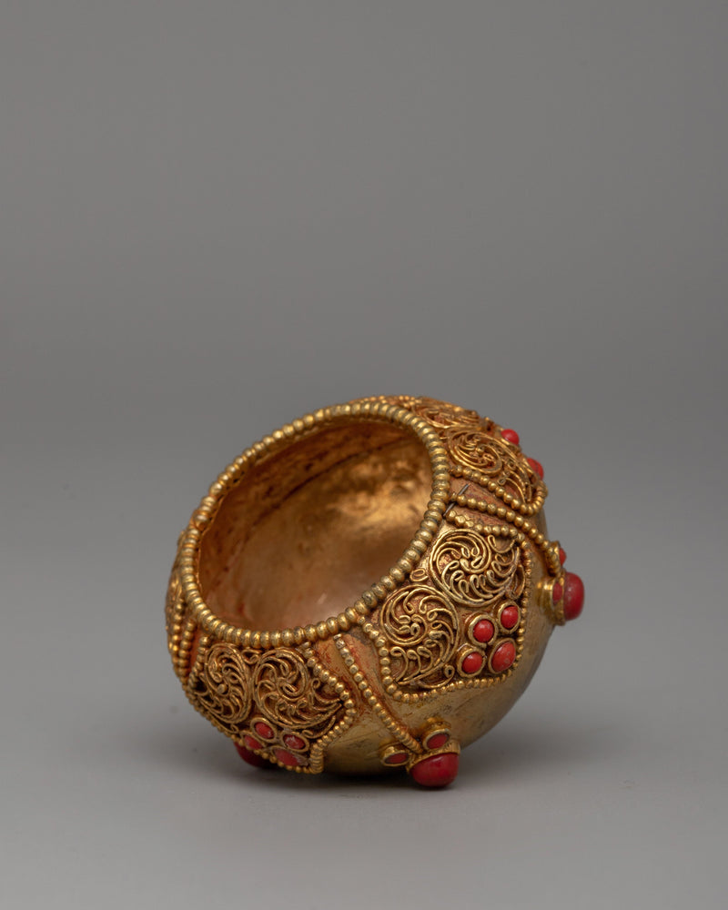 Gold-Plated Golpa Offering Bowl | Sacred Ritual and Decor