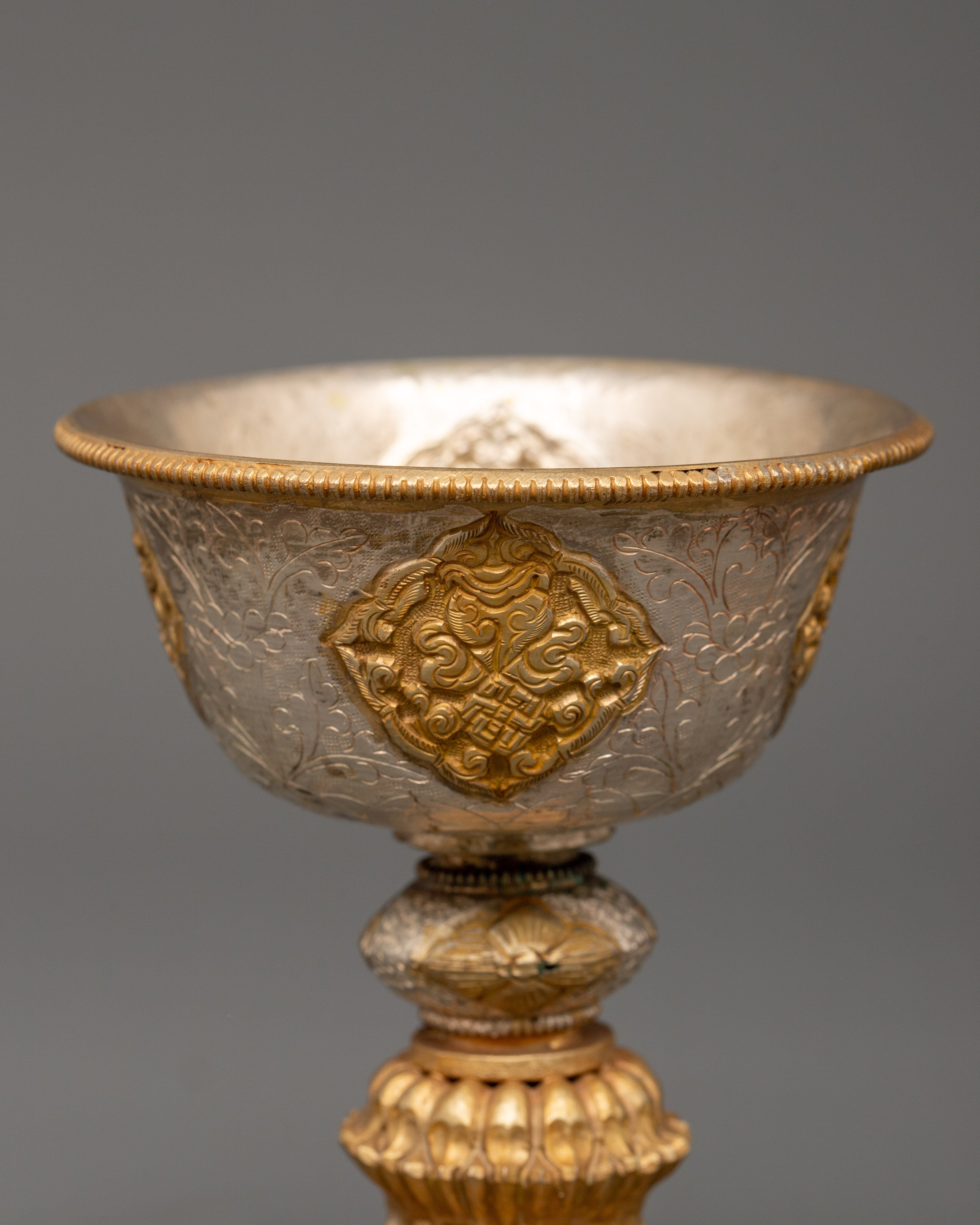 Gold-Plated Butter Lamp | A Sacred Offering for Enlightenment
