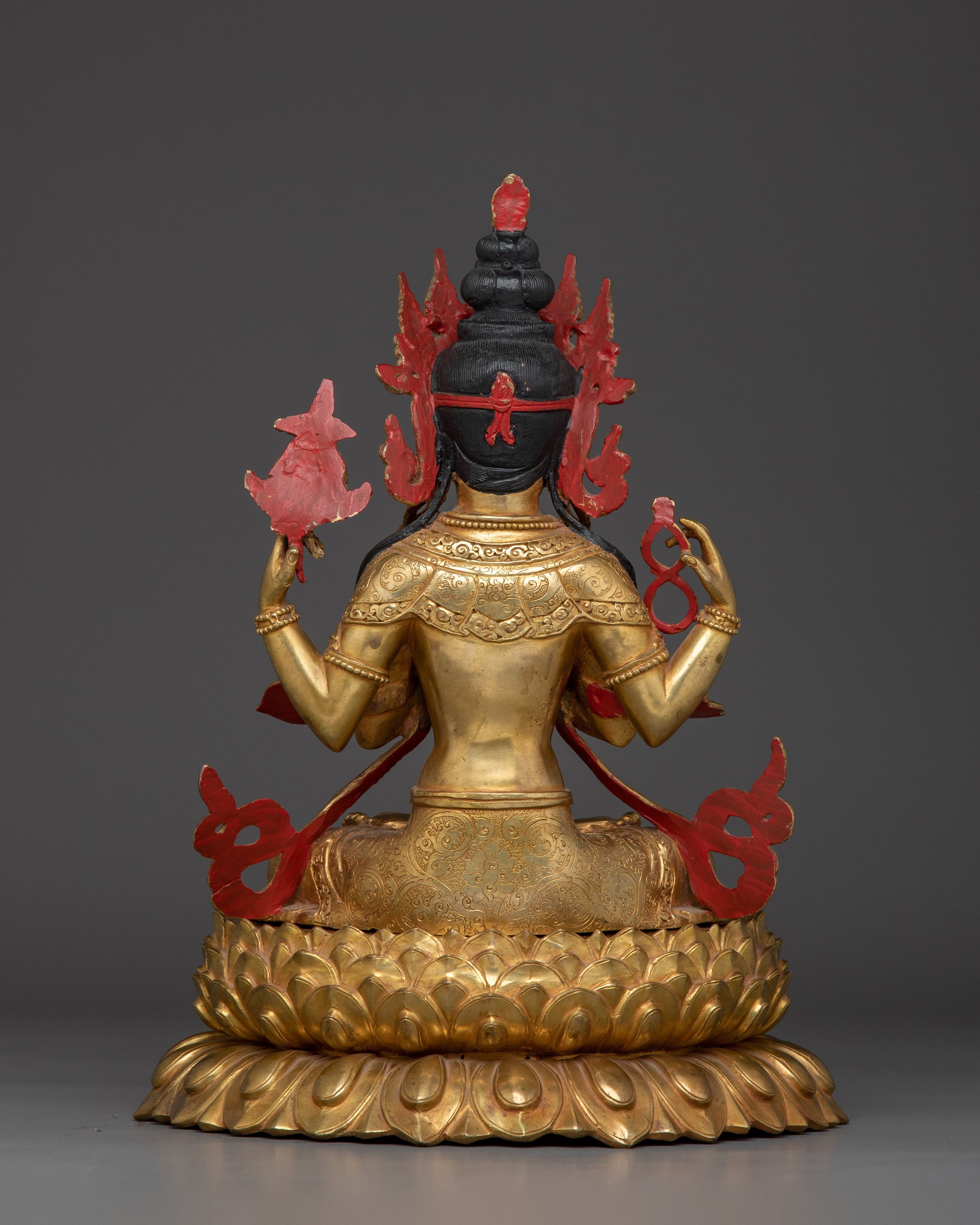 Copper Body Chenrezig Statue | Compassion Bodhisattva for Meditation Altar