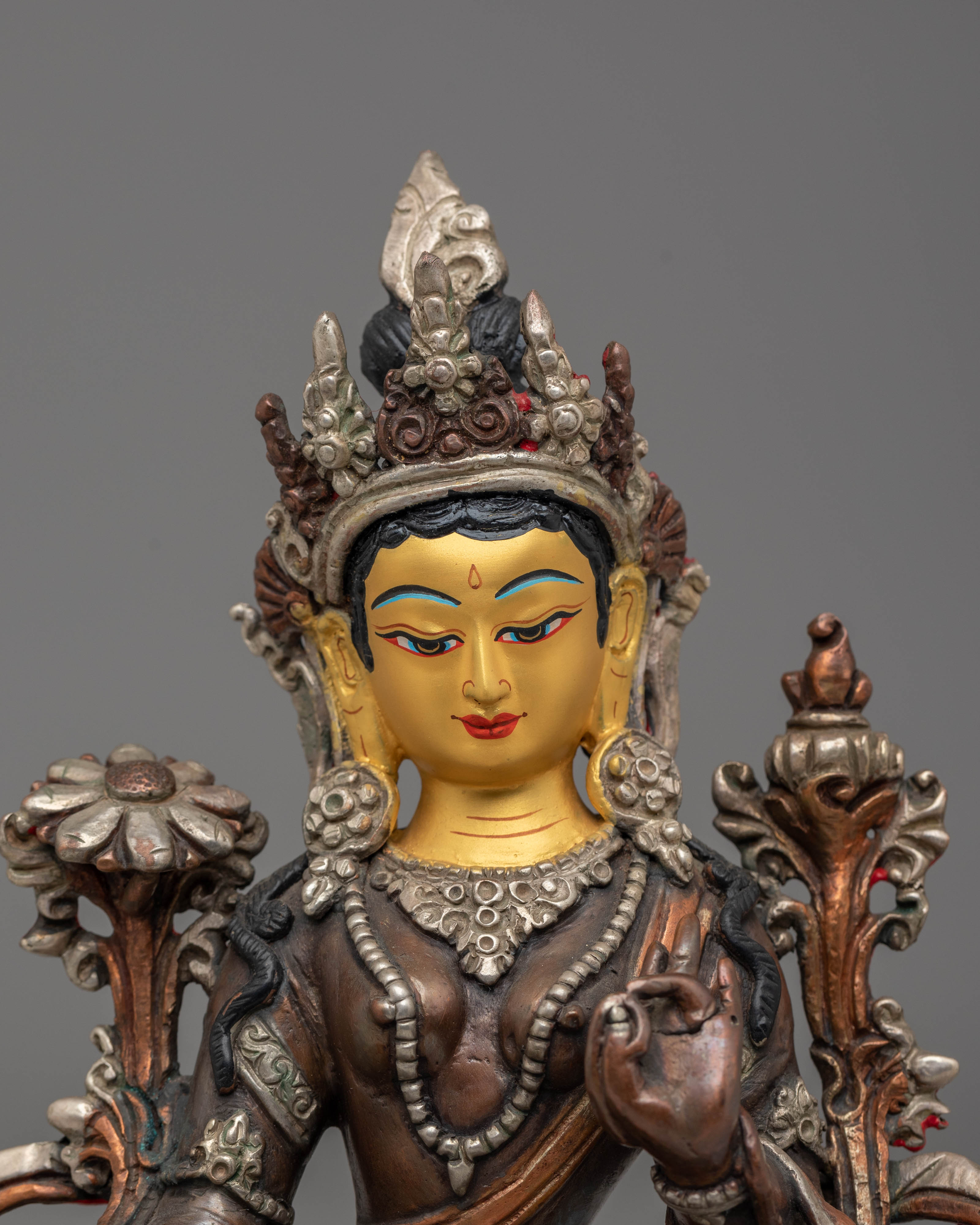Green Tara Statue Mother of all Buddha | Handcrafted Copper Sculpture