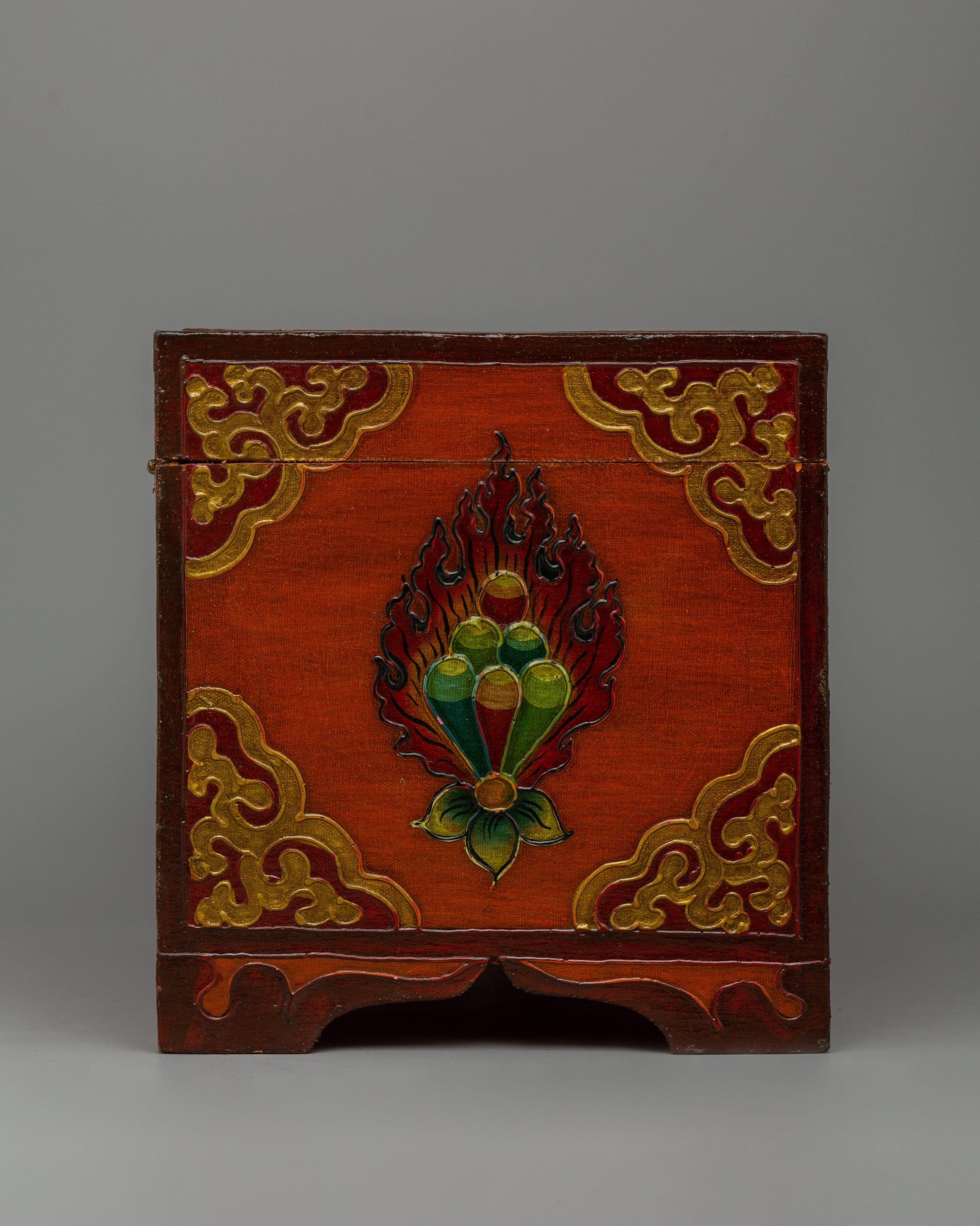 Wooden Tibetan Box | A Sacred Storage Piece