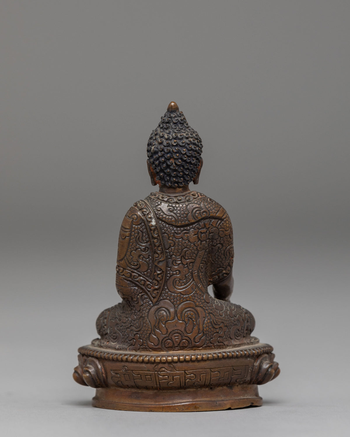 Handcrafted Oxidized Copper Shakyamuni Buddha Sculpture