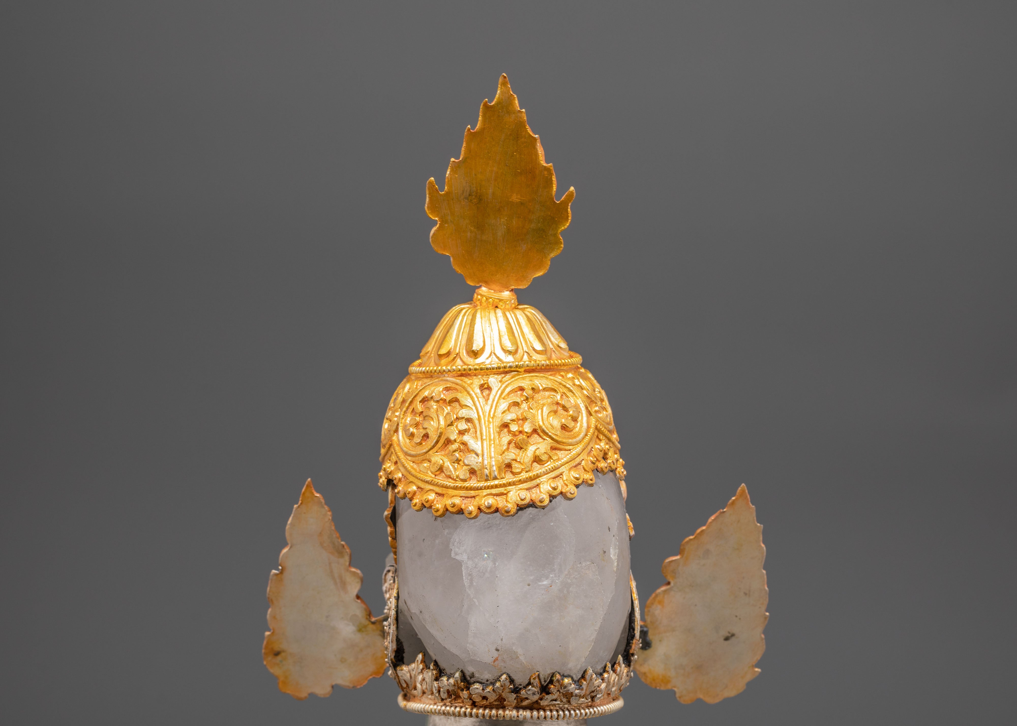 Crystal Skull Head for Decor | Crystal Skull with Gold and Silver Plating