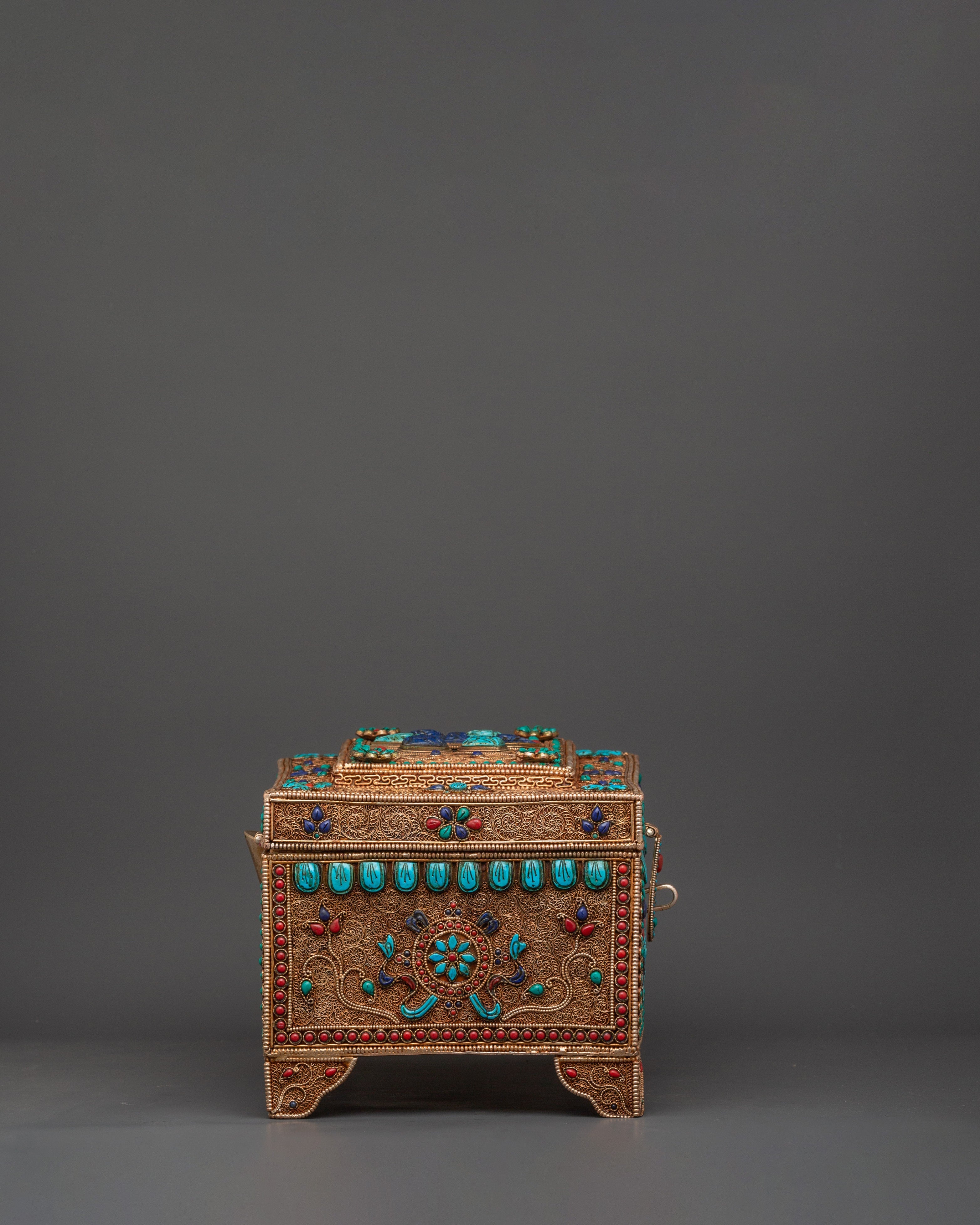 Handcrafted Sacred Tibetan Treasure Box | Spiritual Jewelry Holder, Boho Decor