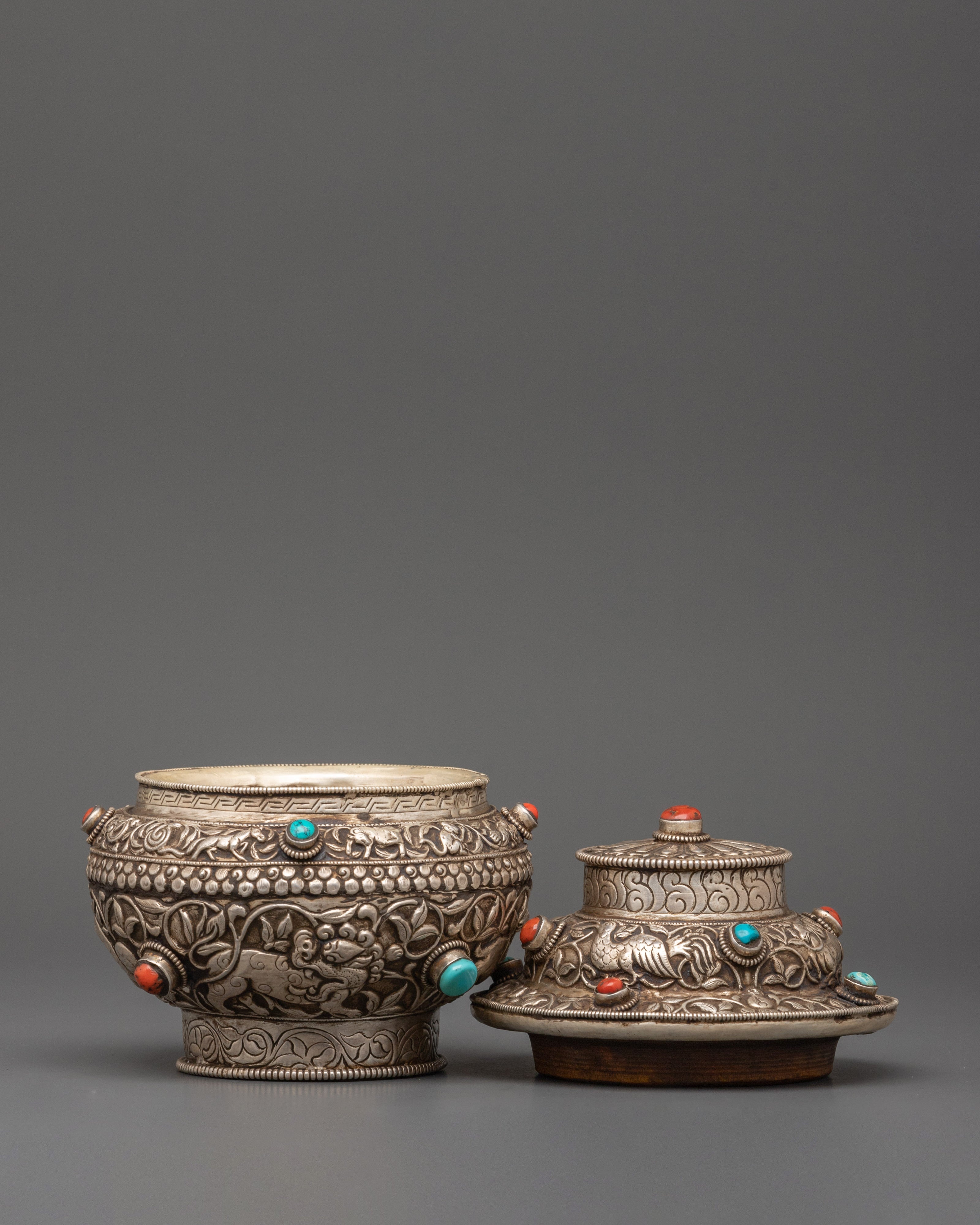 Rice Pot Crafted with Pure Silver | Religious Decor