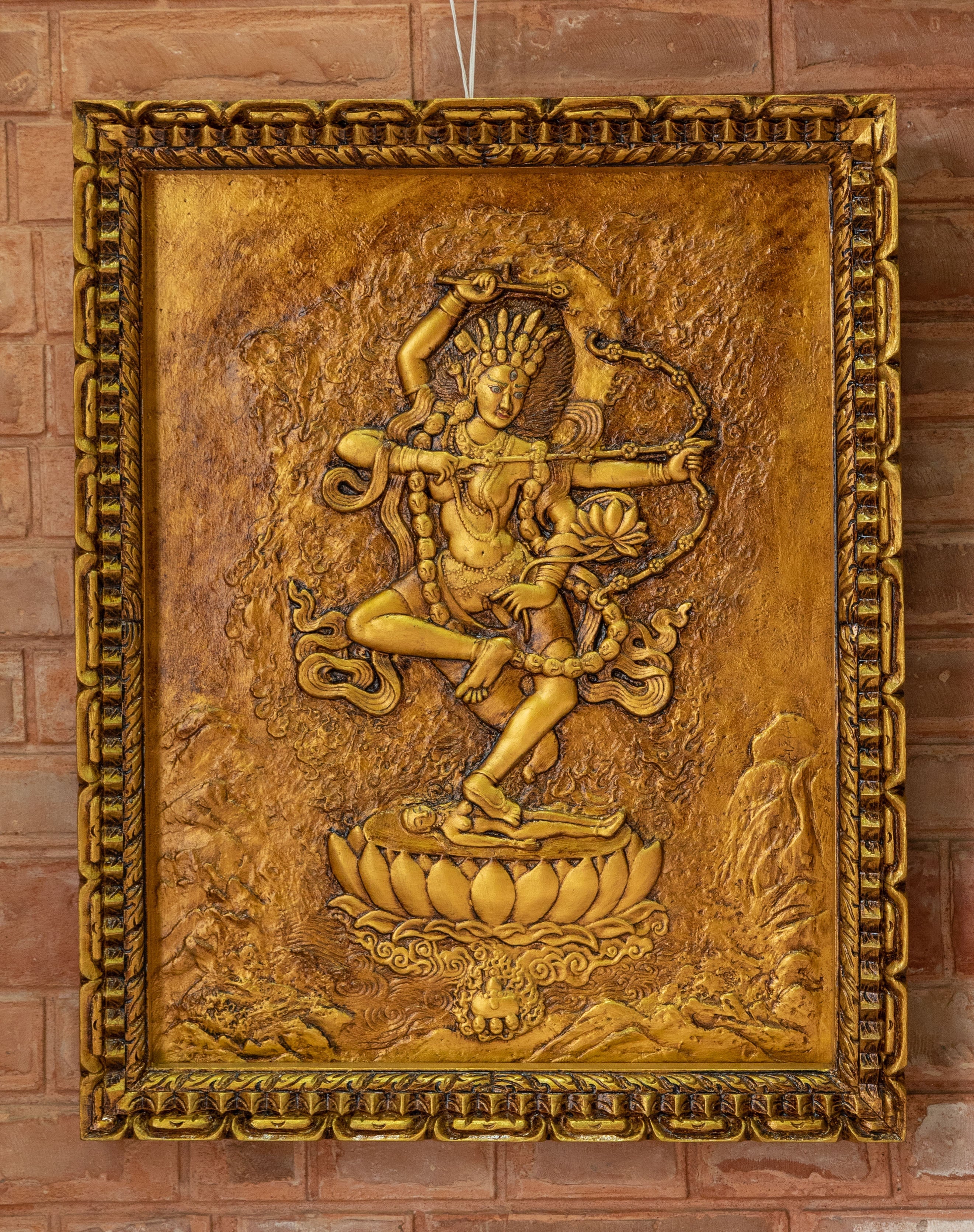 Handcrafted Kurukulla Wall Hanging | Buddhist Wooden Art