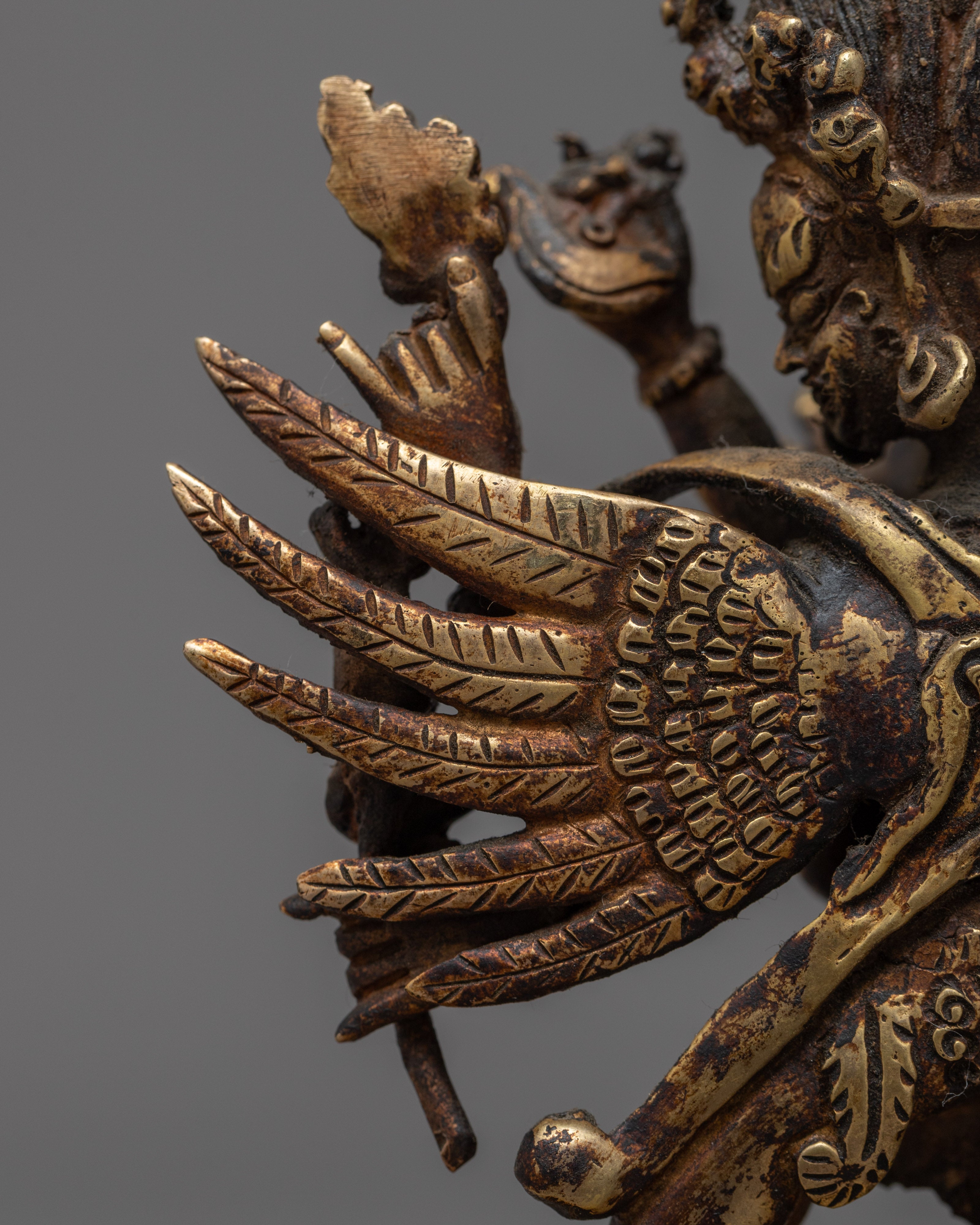 Vajrakilaya Practice Statue | Gold Plated Himalayan Artwork
