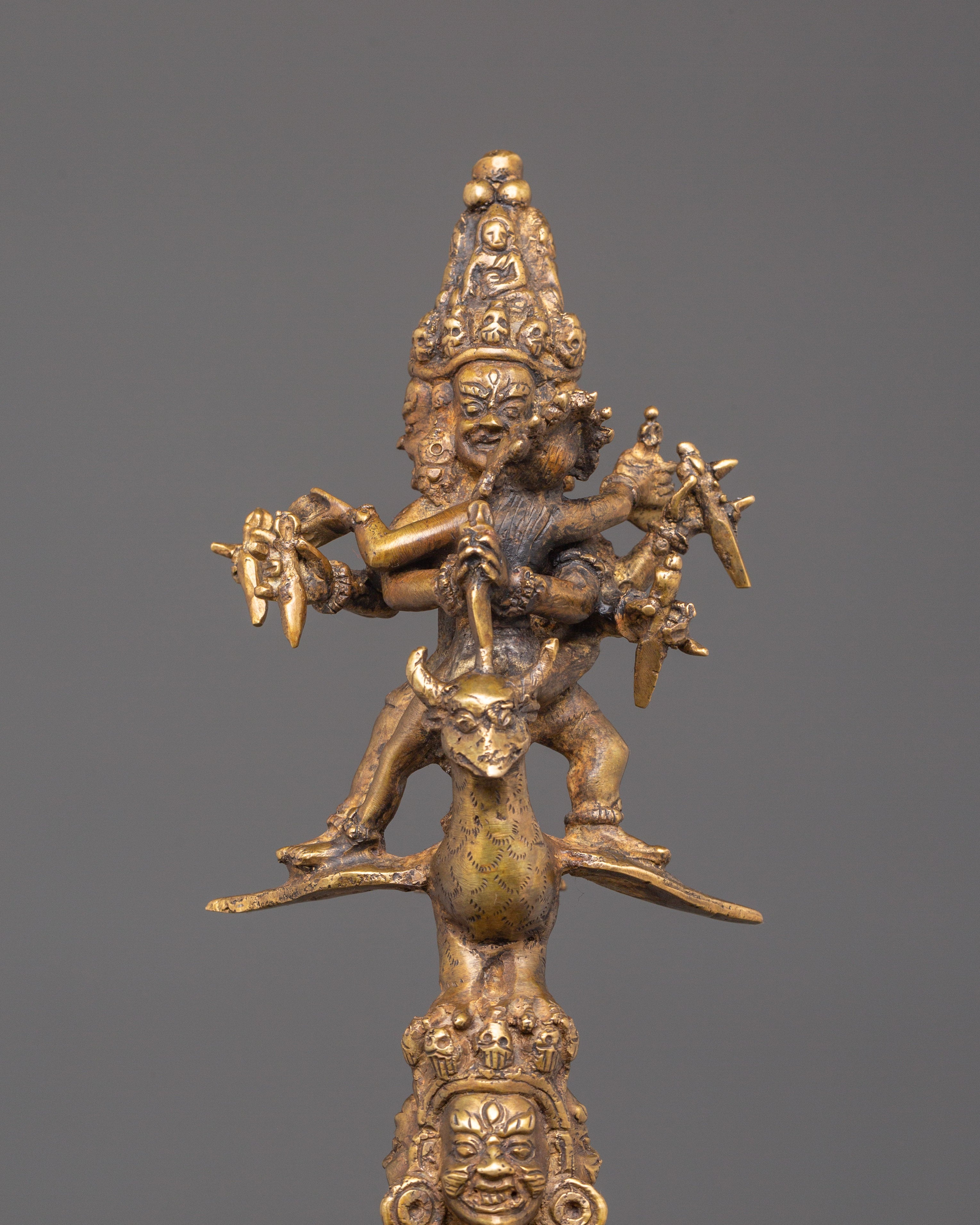 Sacred Buddhist Protective Phurba | Iron & Bronze Ritual Dagger