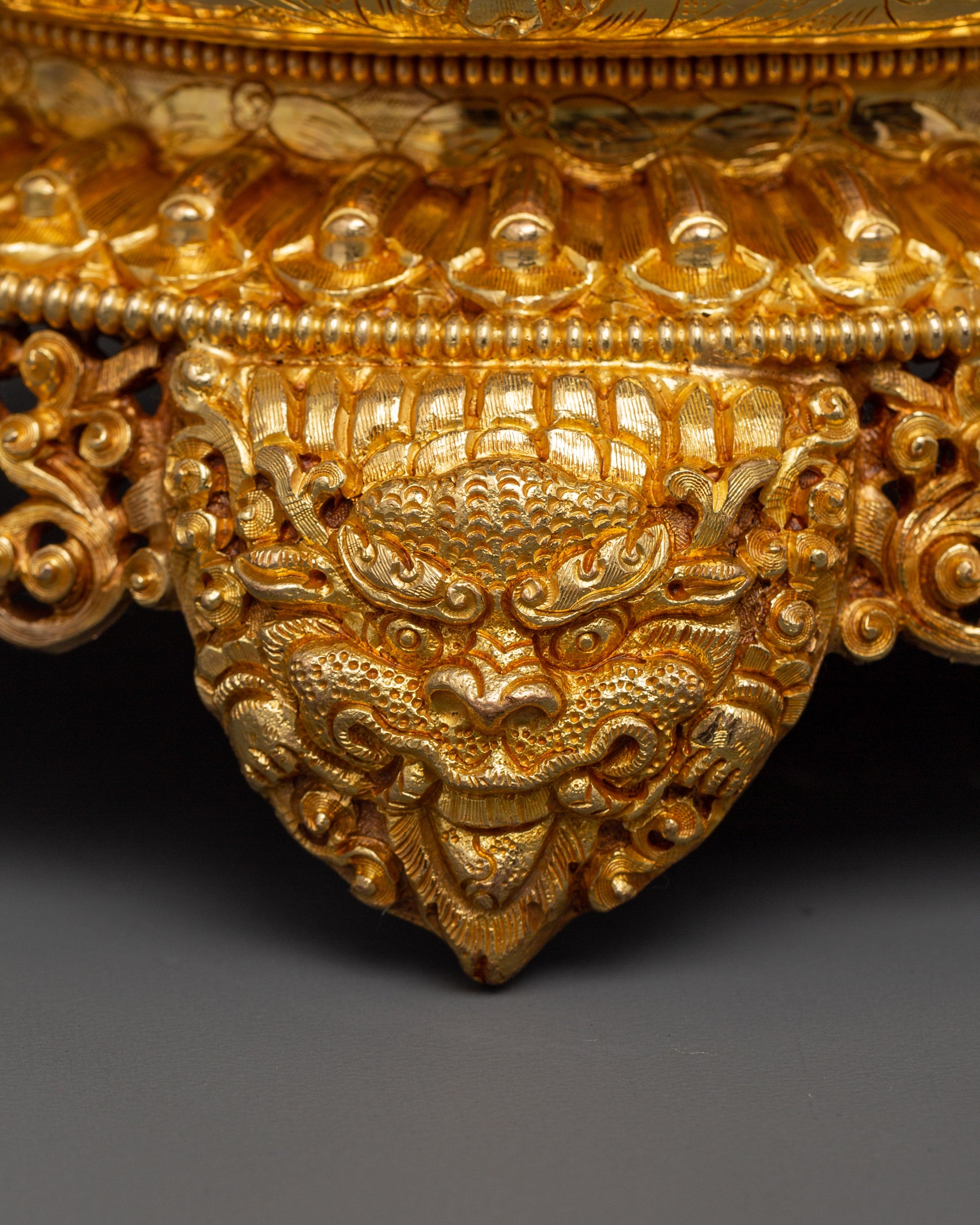 Sacred Mandala Copper Ritual Item | Gold-Plated Meditation Tool