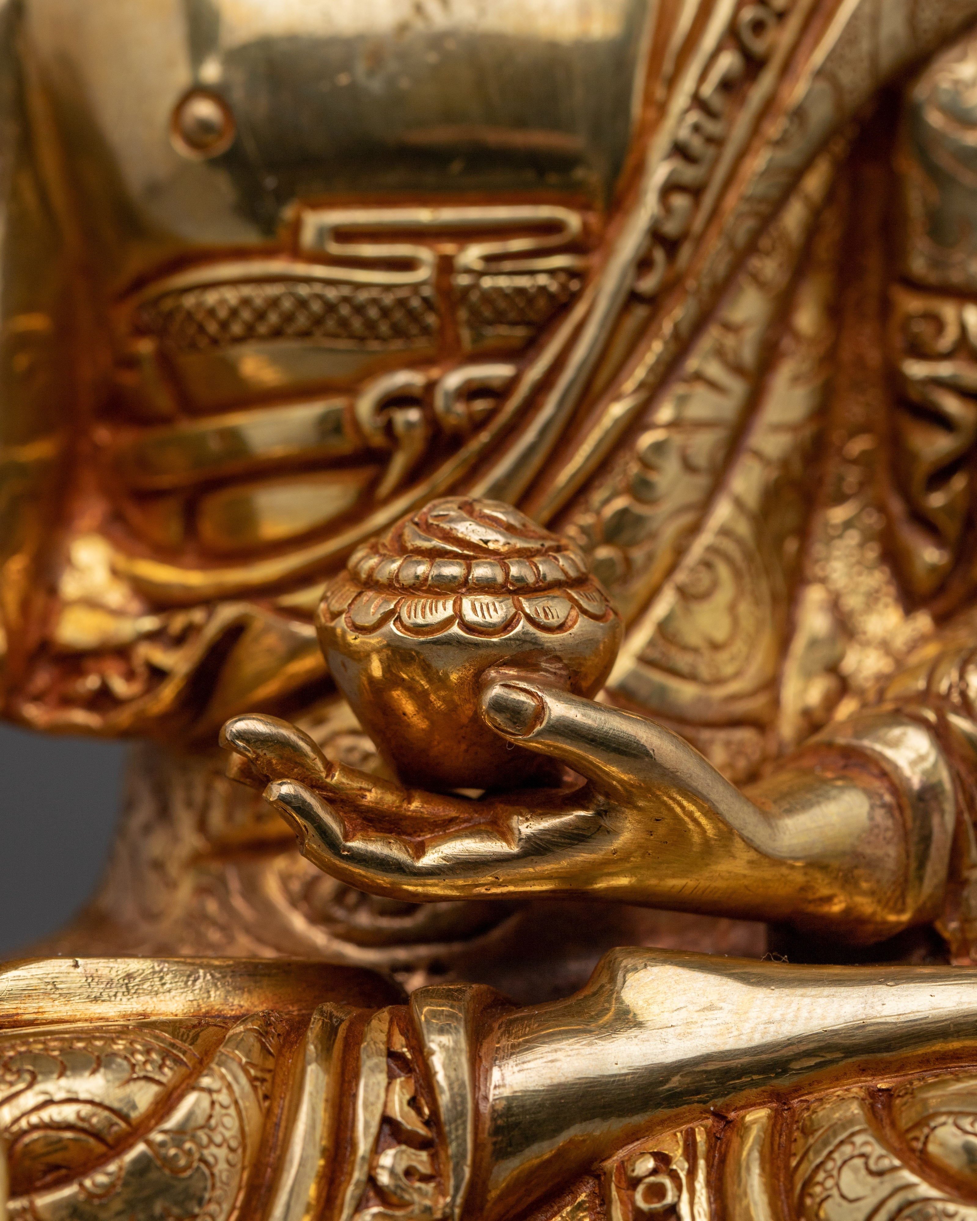 Handmade Gautama Buddha Art - Dharma Teacher | Copper Body 8.3" Sculpture