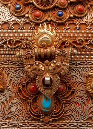 Sacred Copper and Gold-Plated Treasure Chest | Handcrafted Box