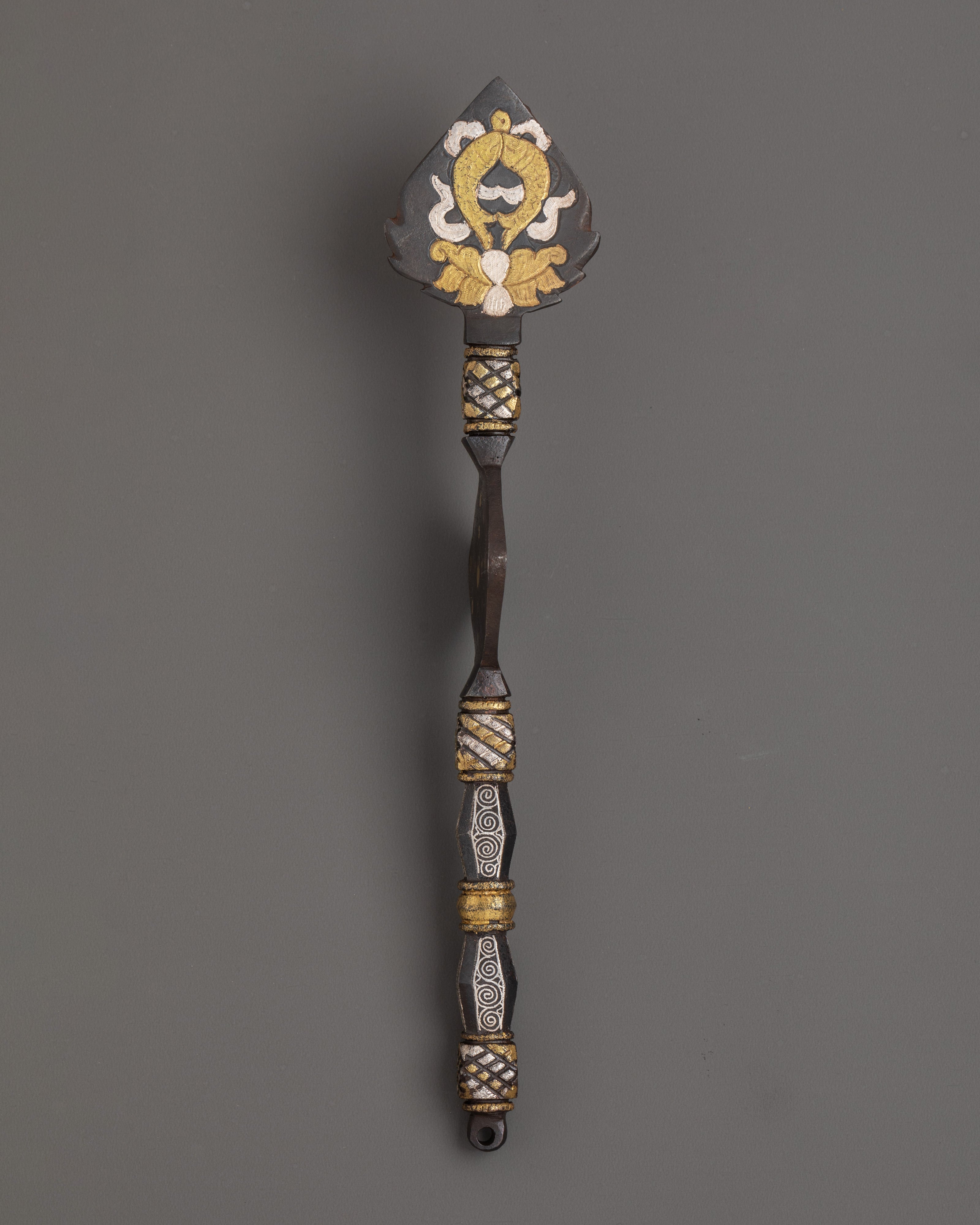 Rinzin Daru Ritual Set with Golden Fish Symbol | Tibetan Buddhist Ritual Offering Tools