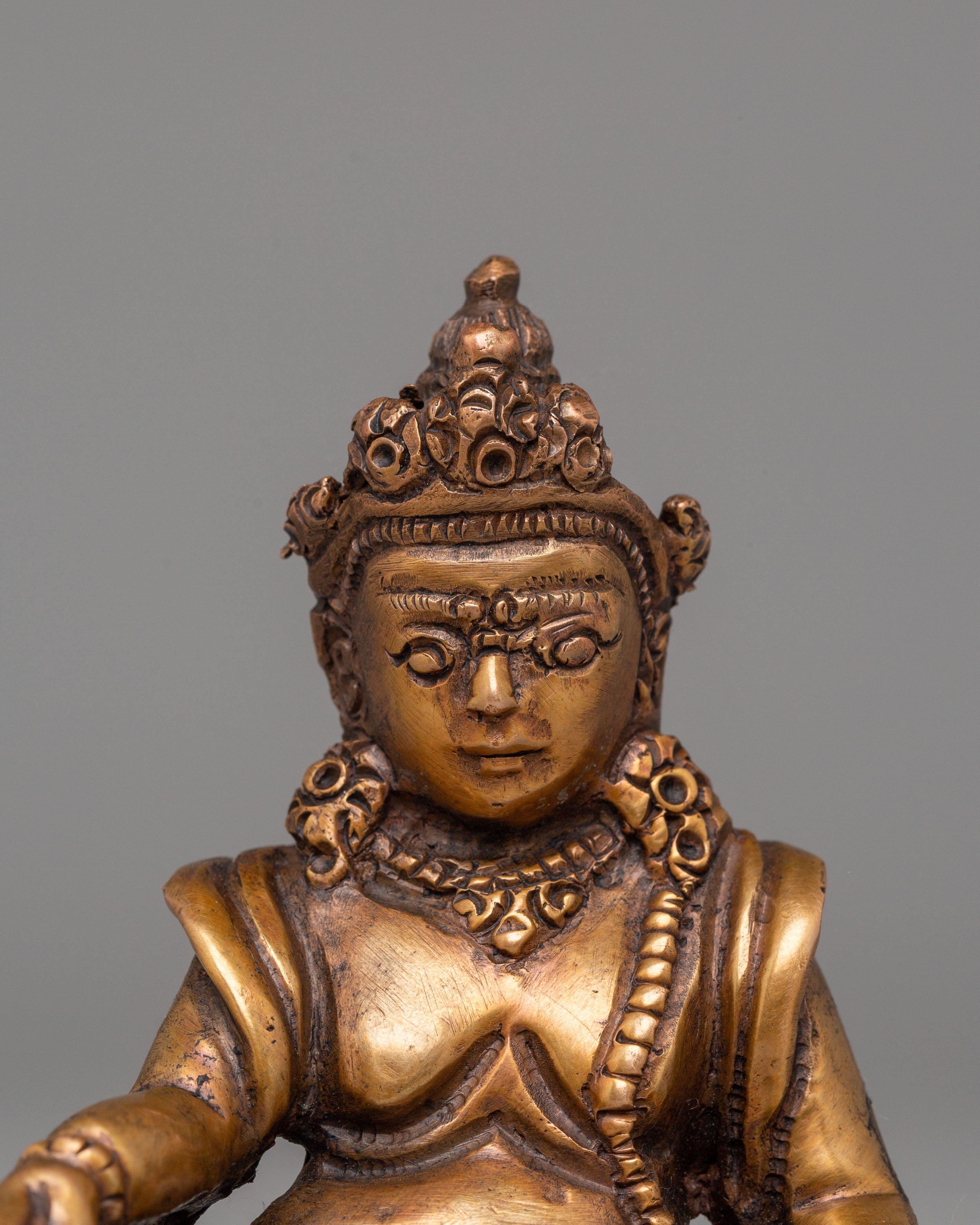 Sacred Dzambhala Statue for Abundance | Tibetan Wealth Deity Art