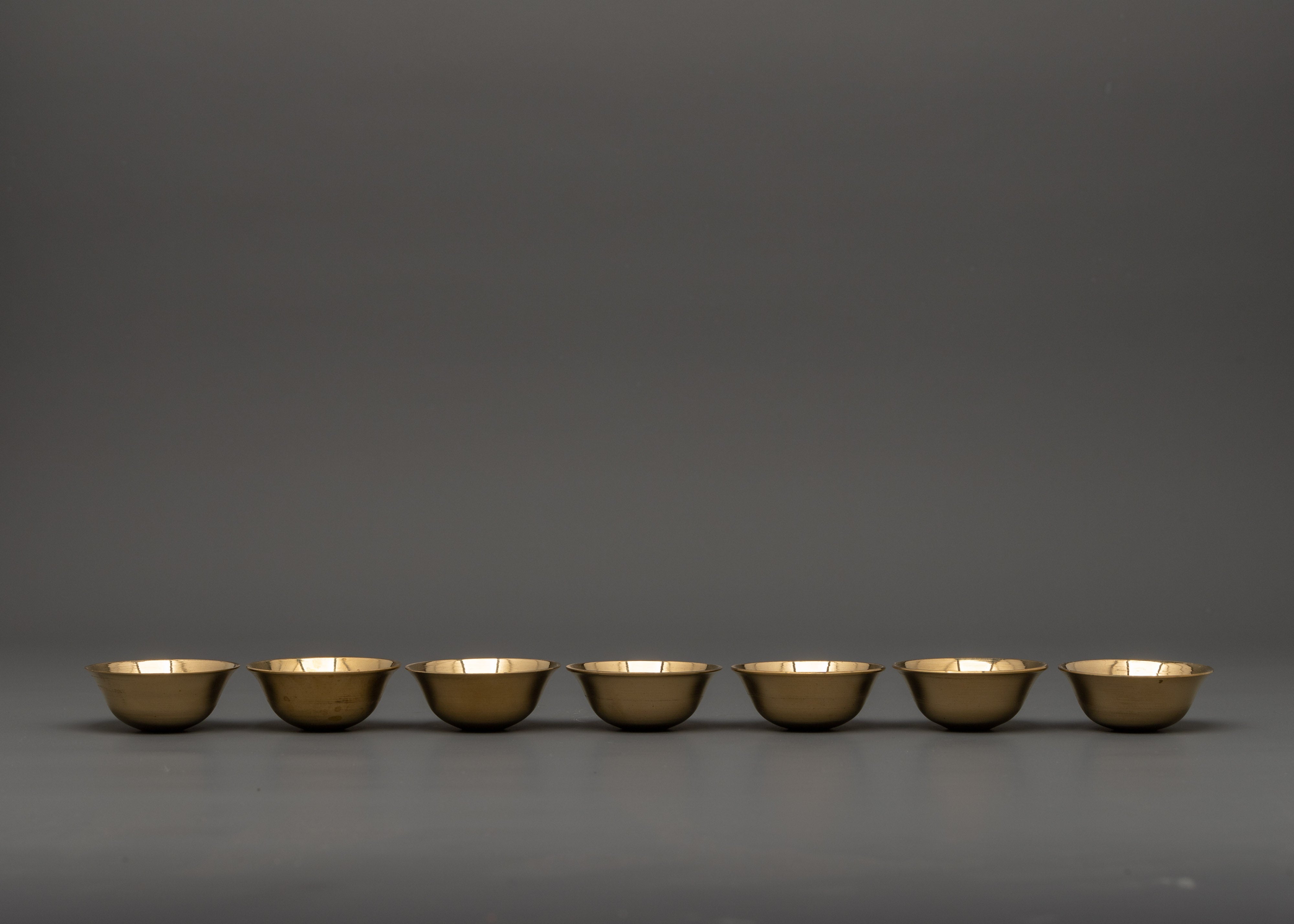 Sacred Brass Buddhist Offering Bowl Set | For Altar Rituals and Meditation