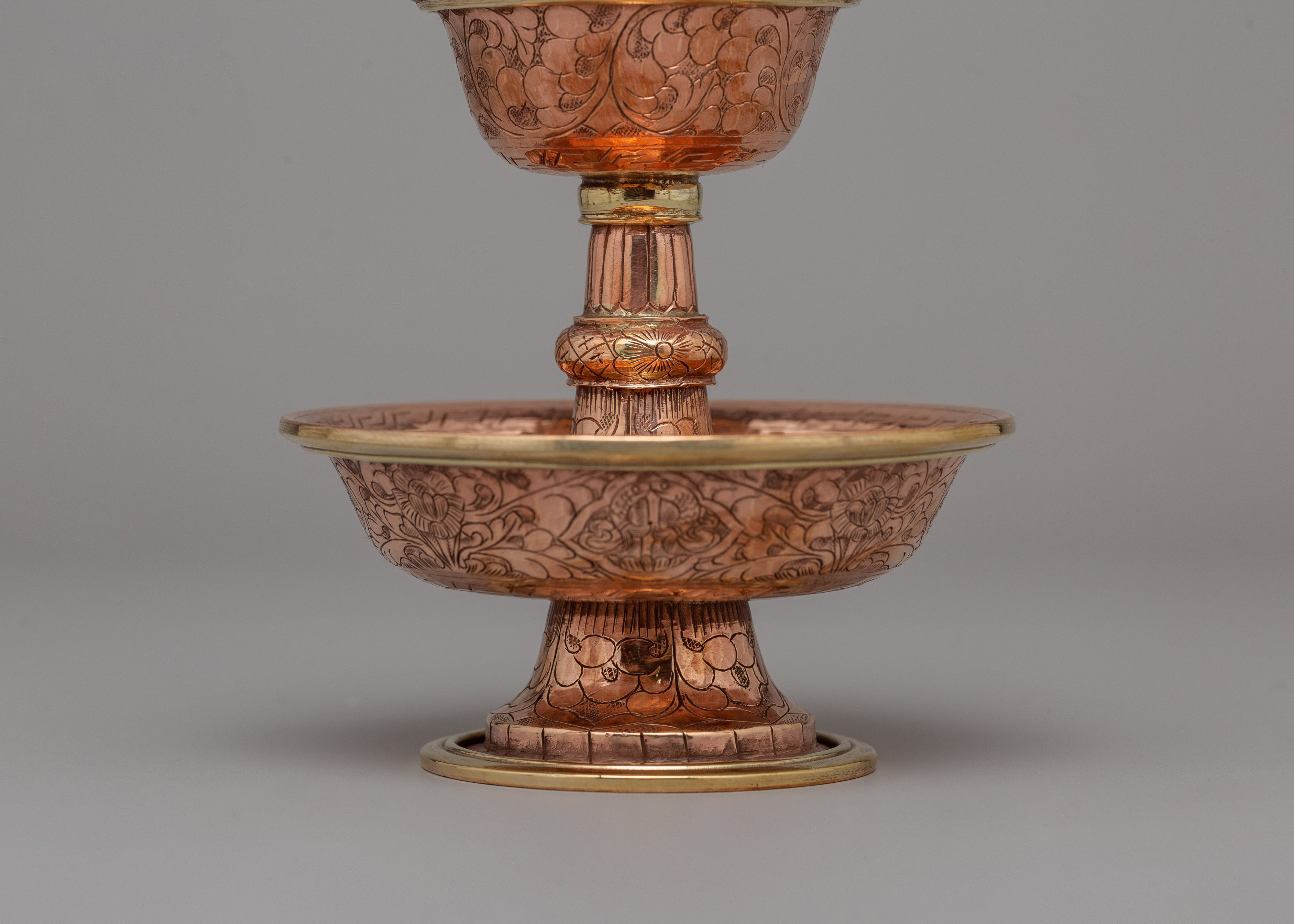 Handmade Copper Serkyem Offering | Tibetan Ritual Item