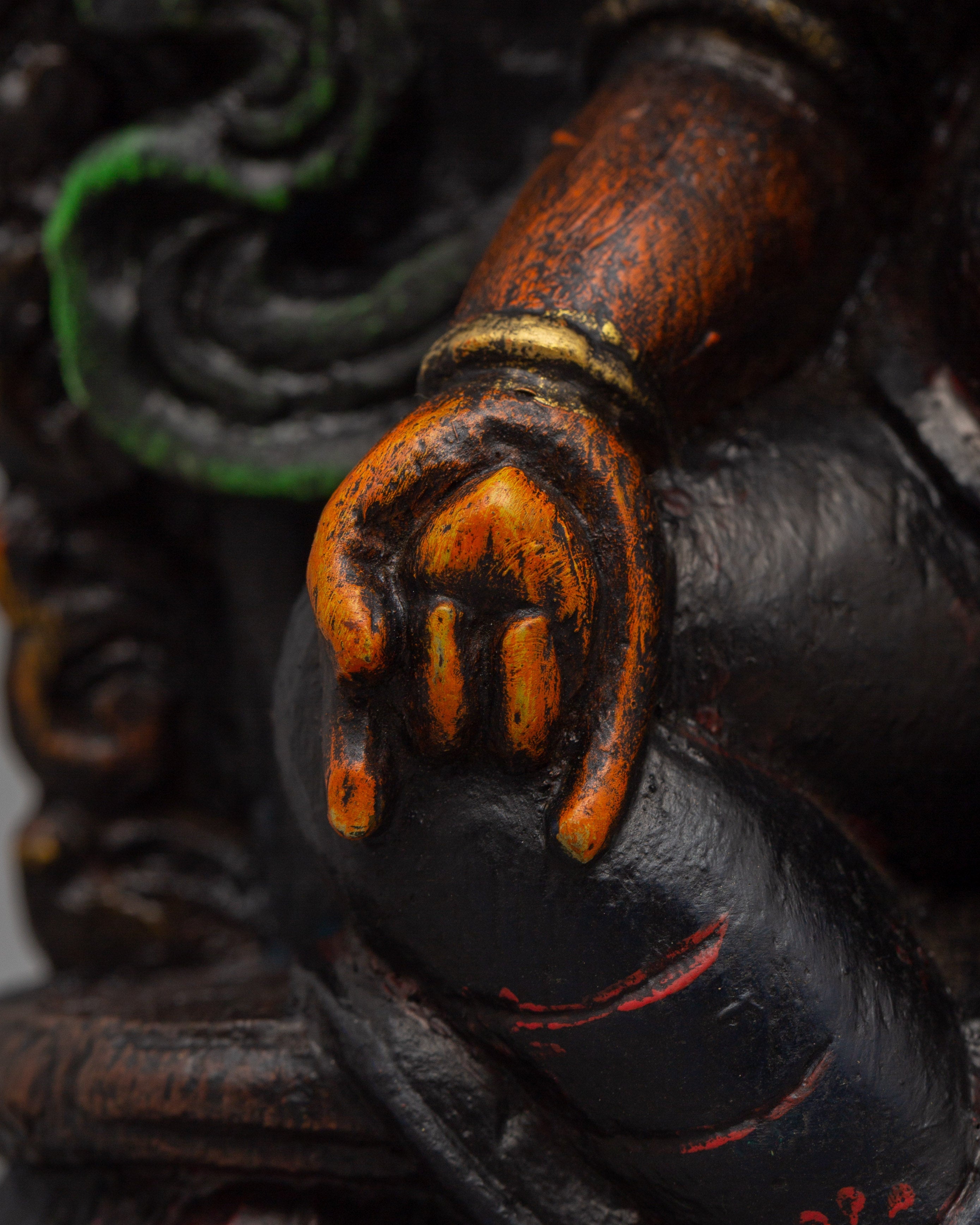 Hand-Painted Dzambhala for Dharma Statue | Buddhist Wealth Deity