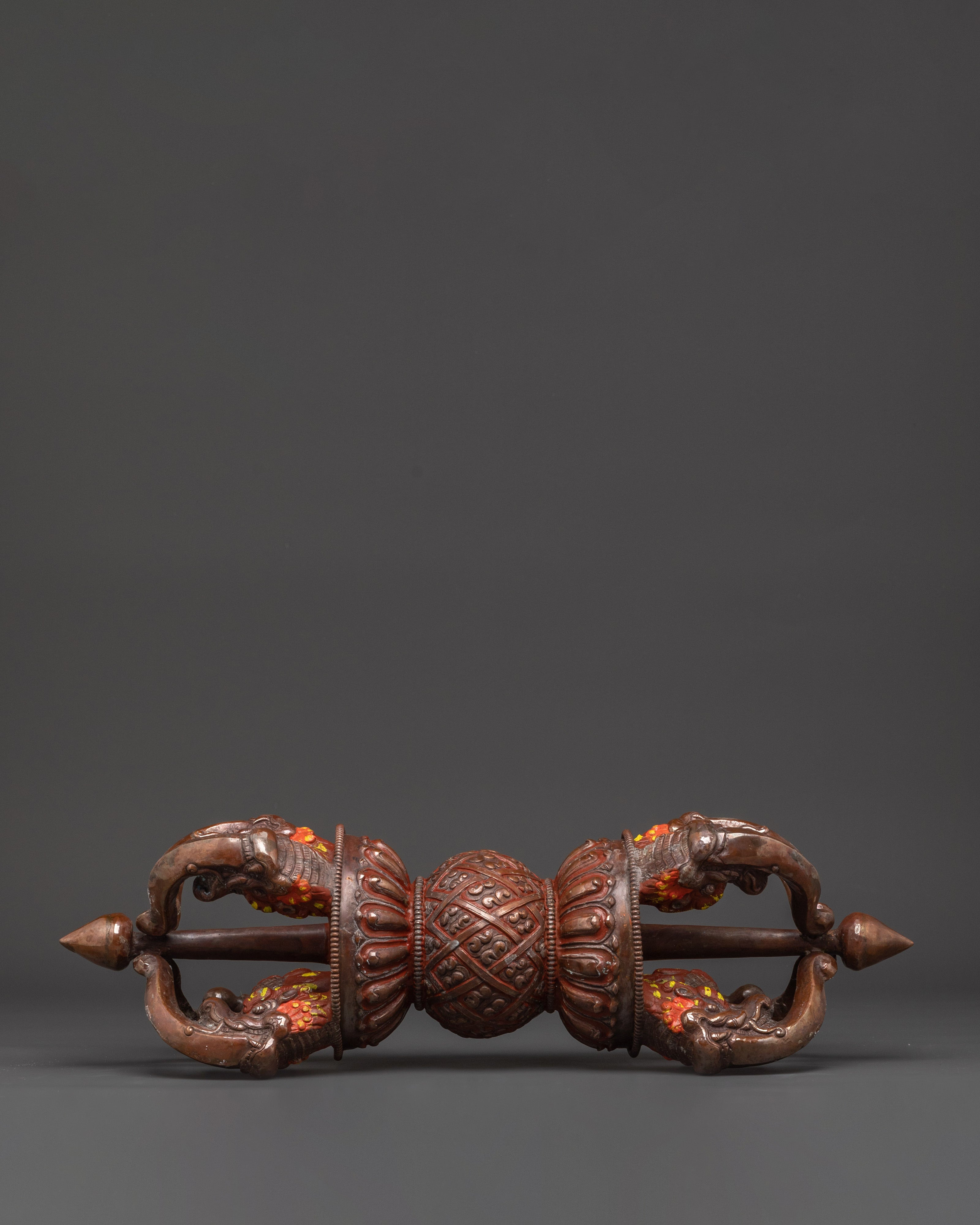 Buddhist Tantric Oxidized Copper Vajra