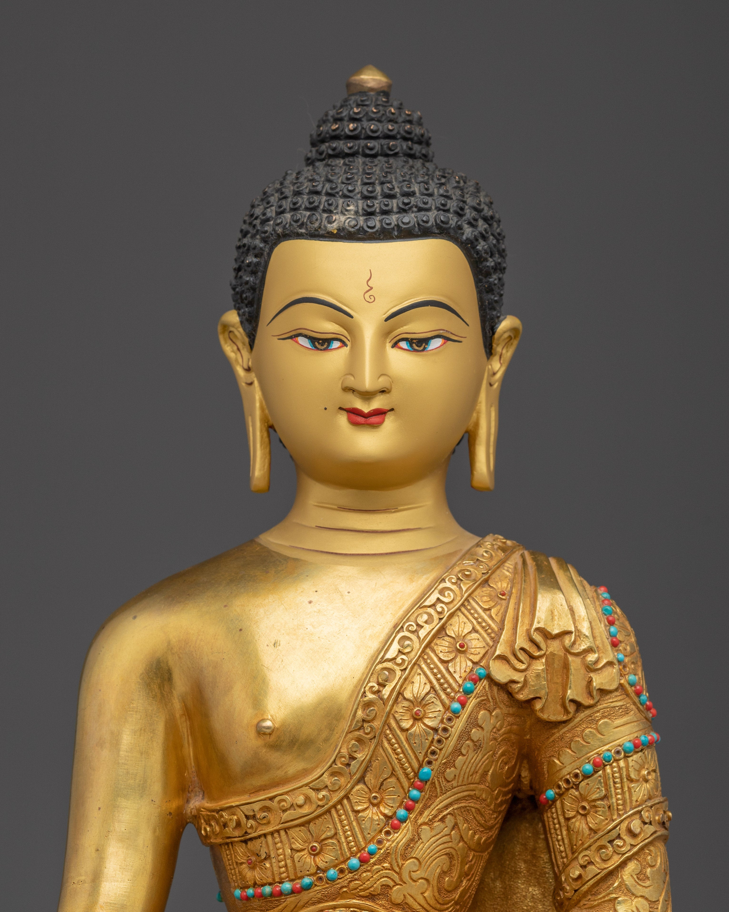 Historical Gautama Buddha Golden Handmade Statue