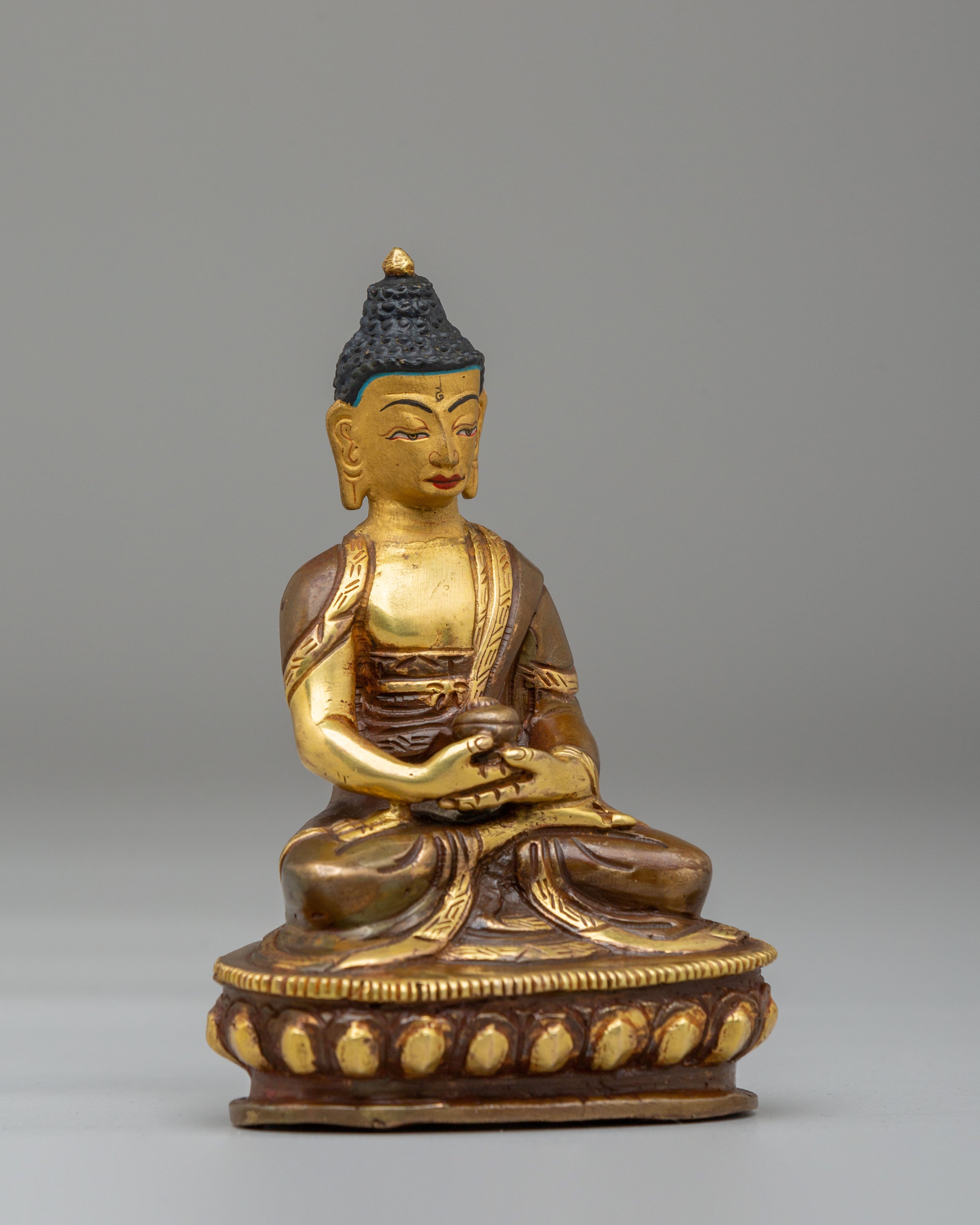 Infinite Light of Amitabha Buddha Statue | Gold Plated Copper Statue