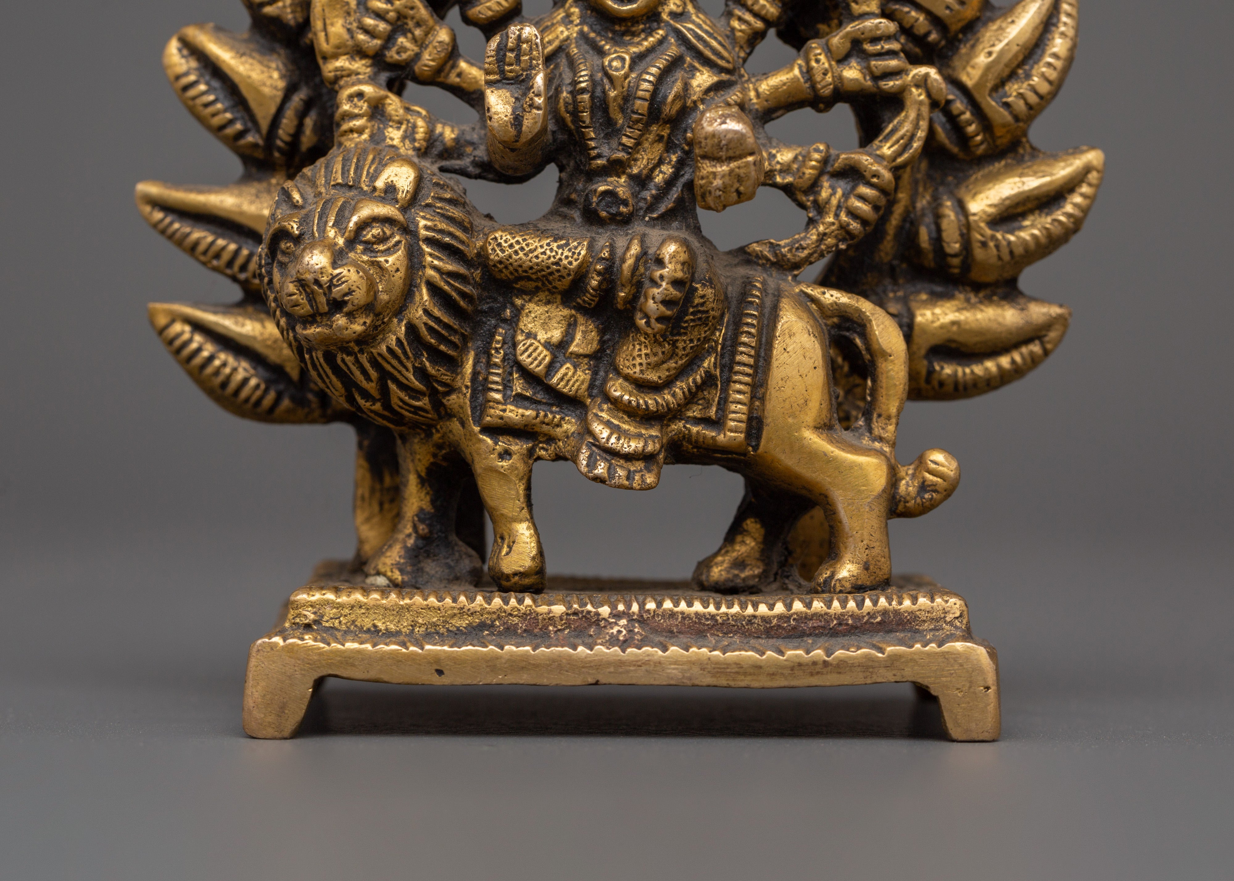 Brass Durga Statue on Lion | Home & Altar Decor
