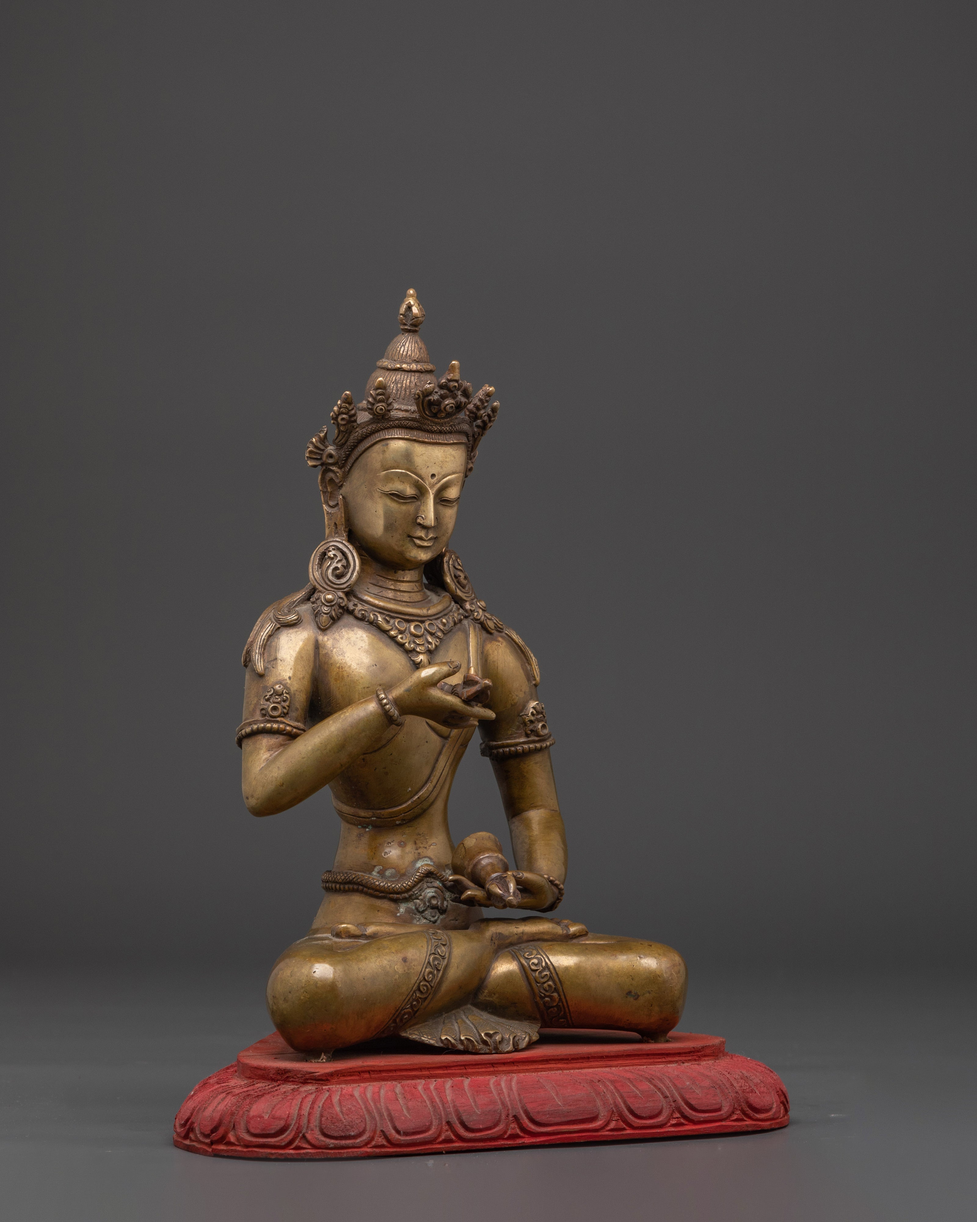 Handcrafted Brass Vajrasattva Statue | Tibetan Bodhisattva Sculpture