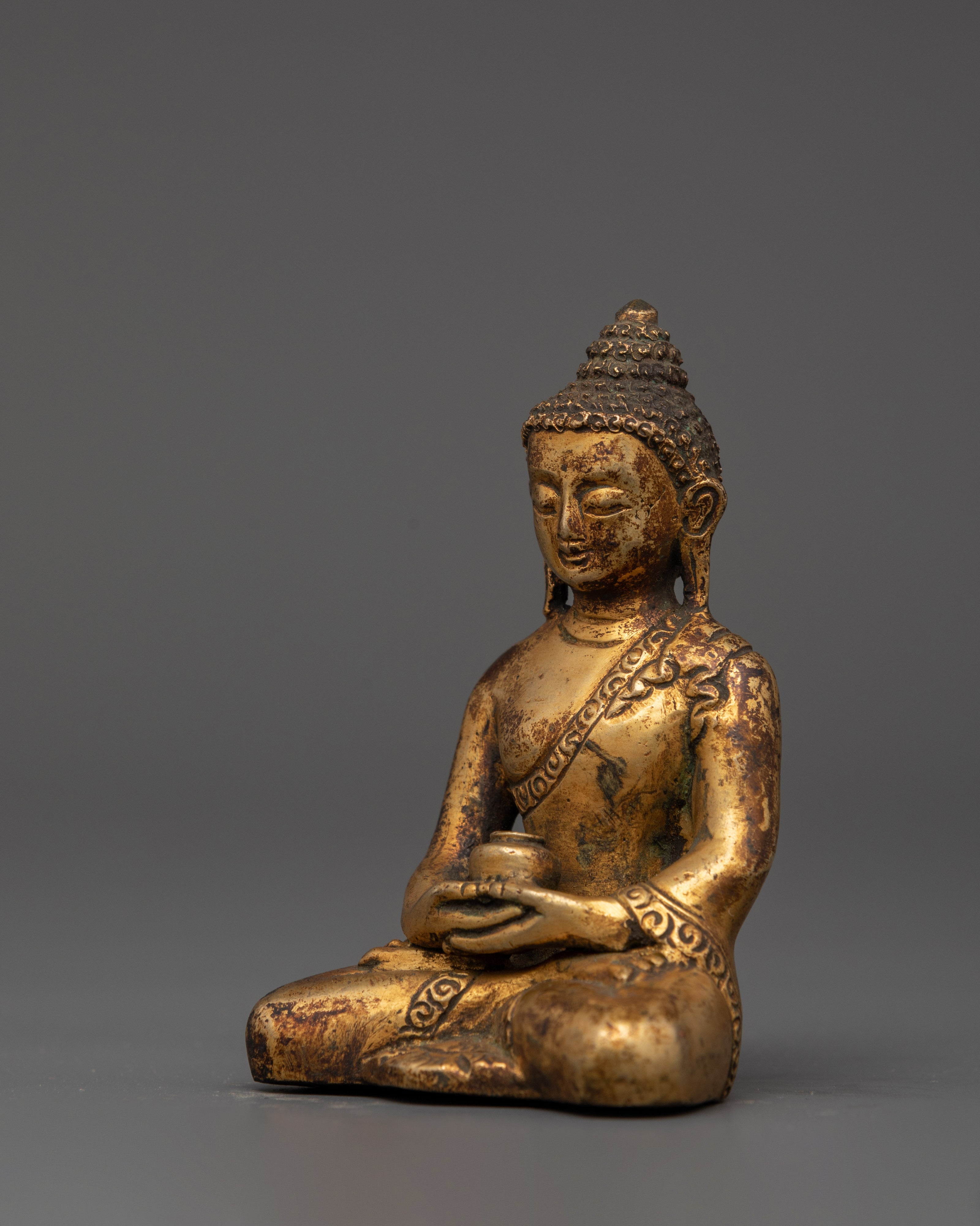 Traditional Sculpture of Amitabha Buddha | Meditation and Spiritual Mindfulness Decor