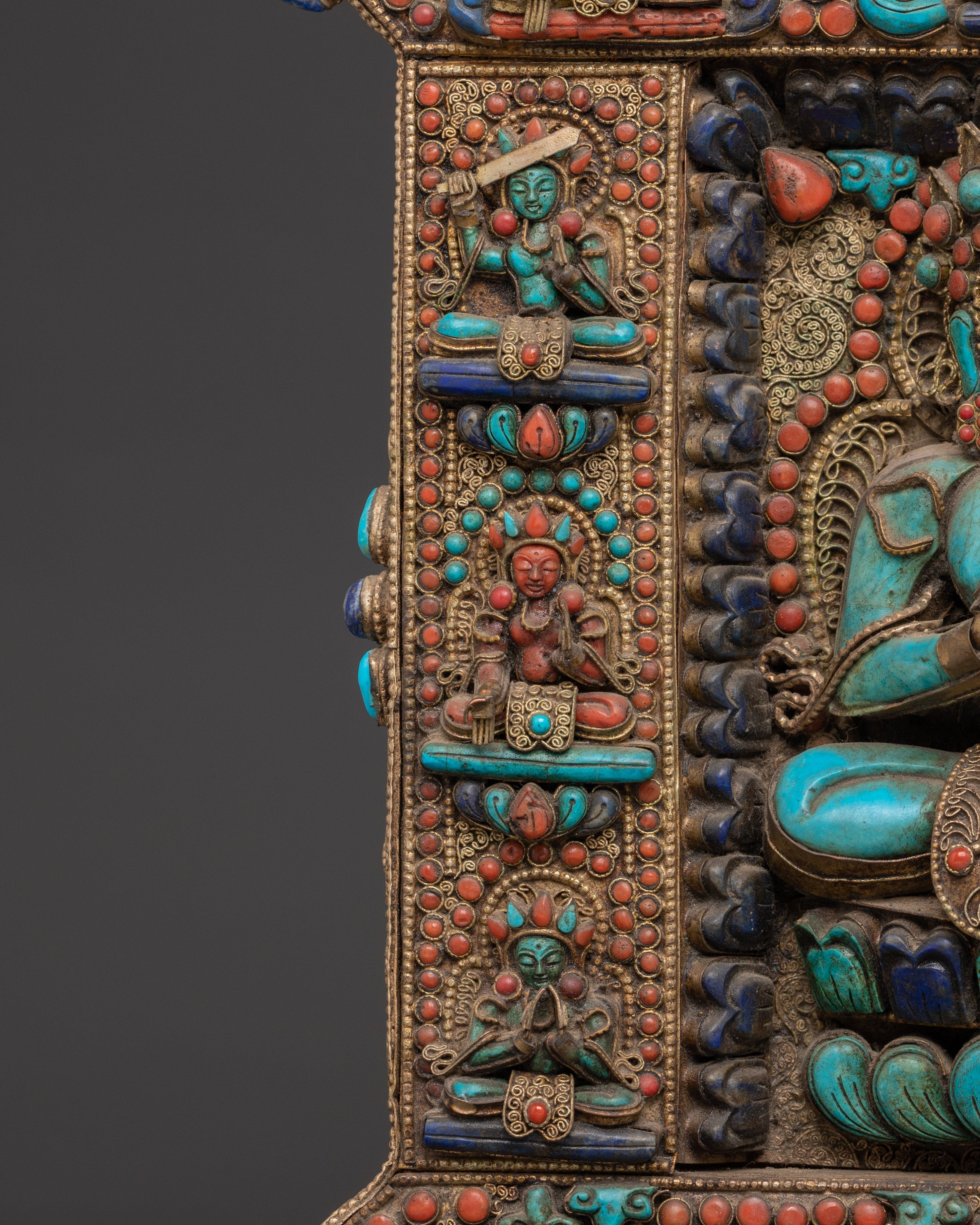Handcrafted Copper Wall Hanging |  Silver Plating and Unique Stones