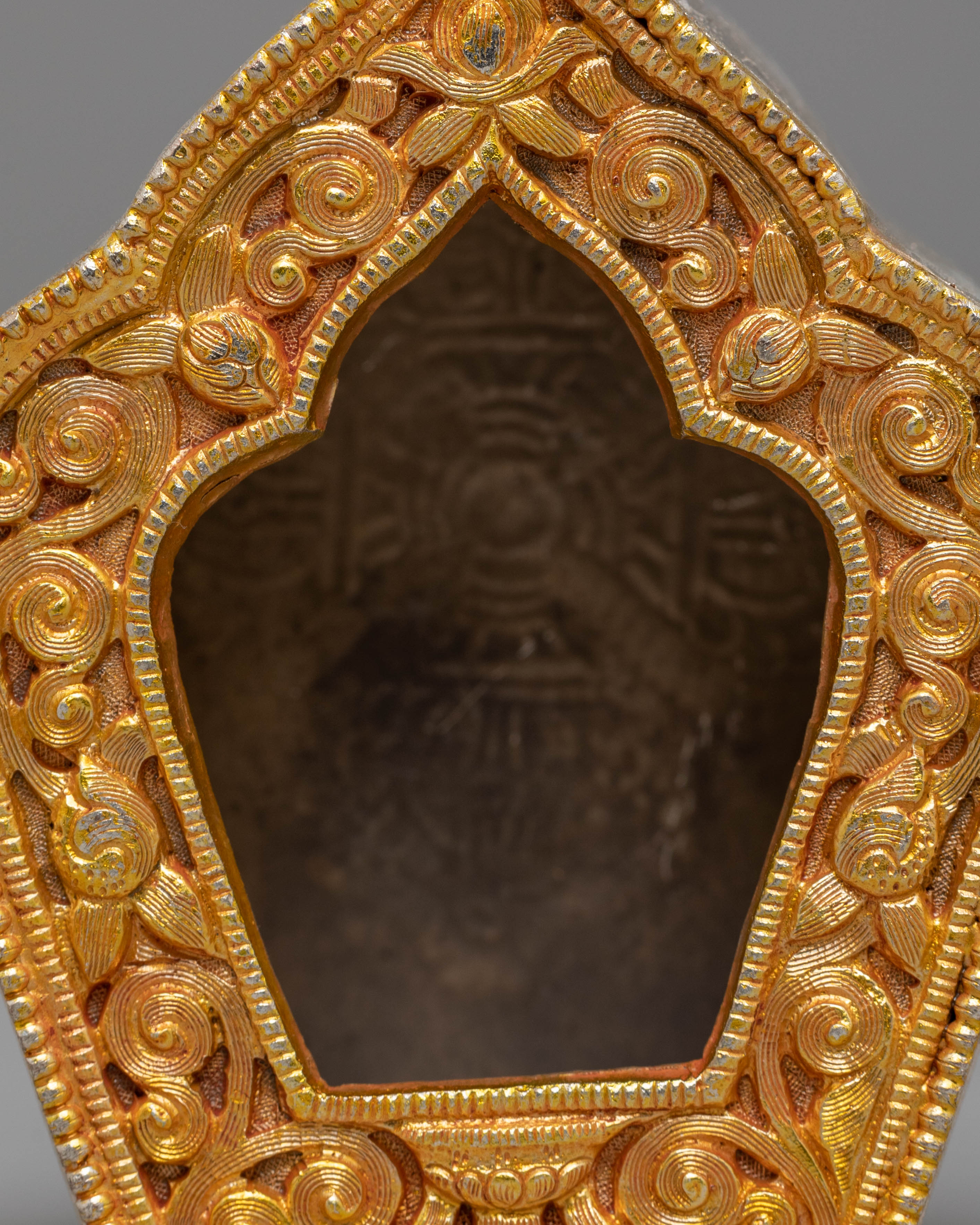 Handcrafted Tibetan Ghau Box | Copper with Electro Gold and Silver Plating