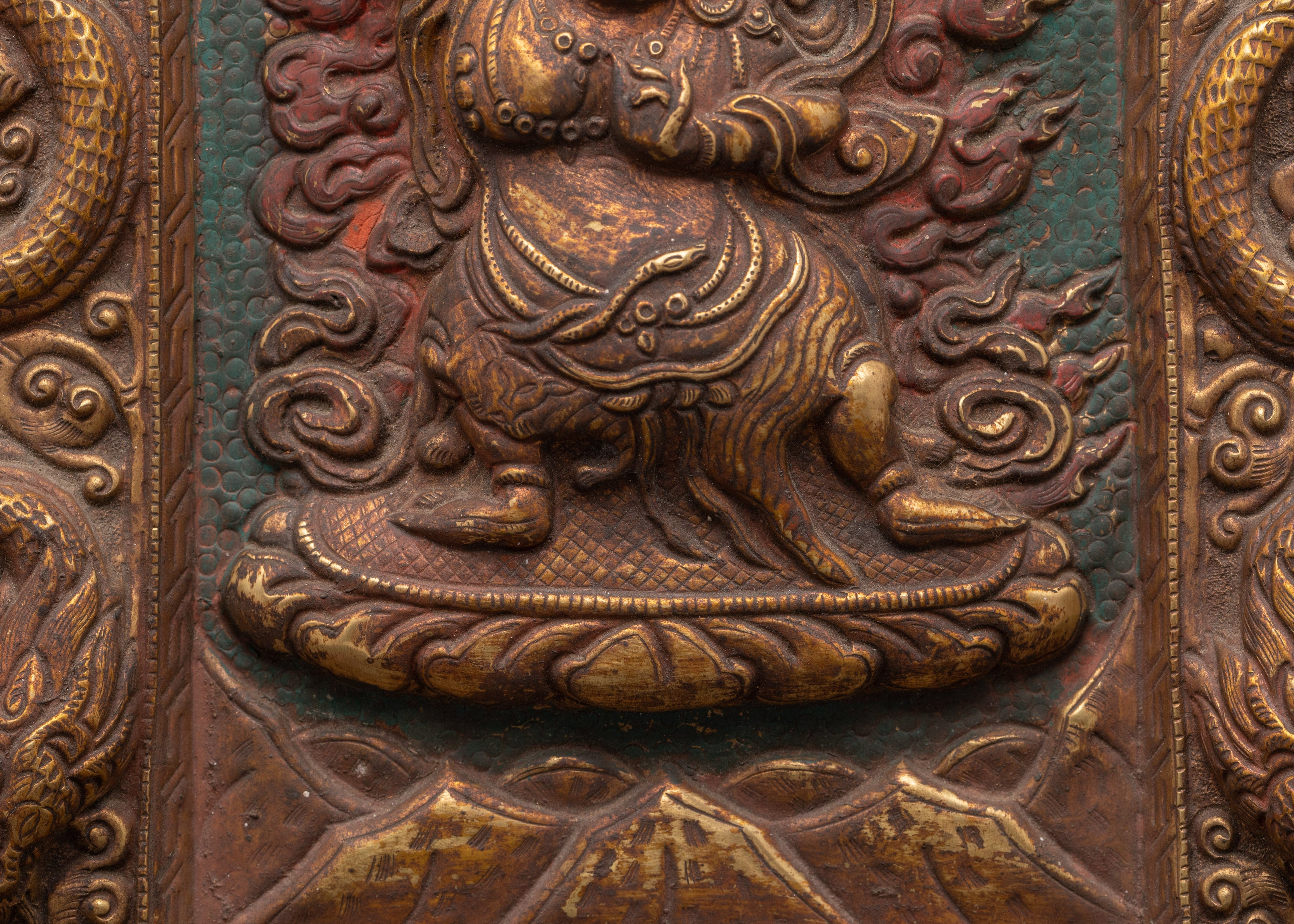 Vajrapani Brass Wall Hanging | Tibetan Spiritual Protector Deity
