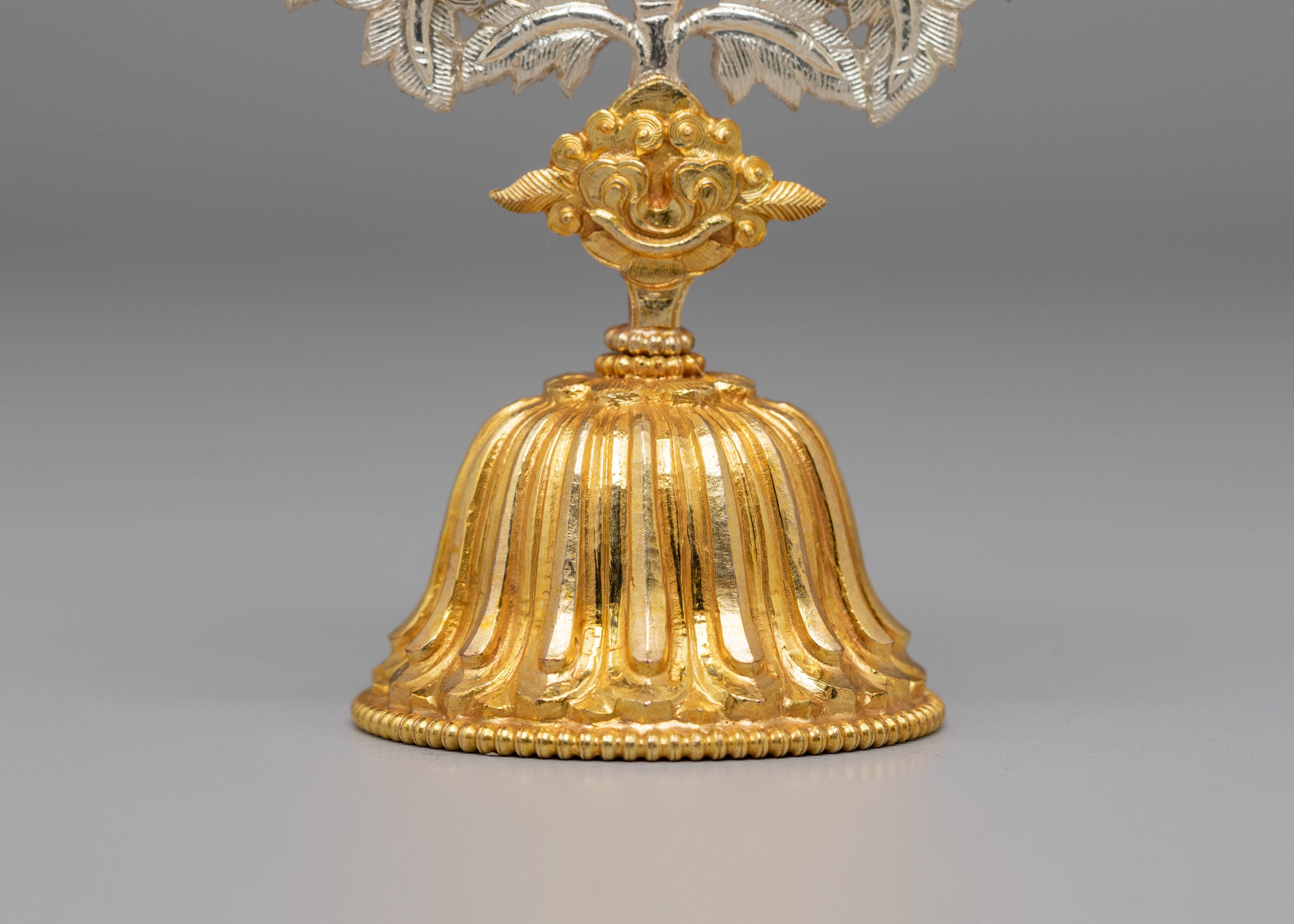 Tibetan Buddhist Tree Sculpture | Gold Silver Sacred Altar Offering