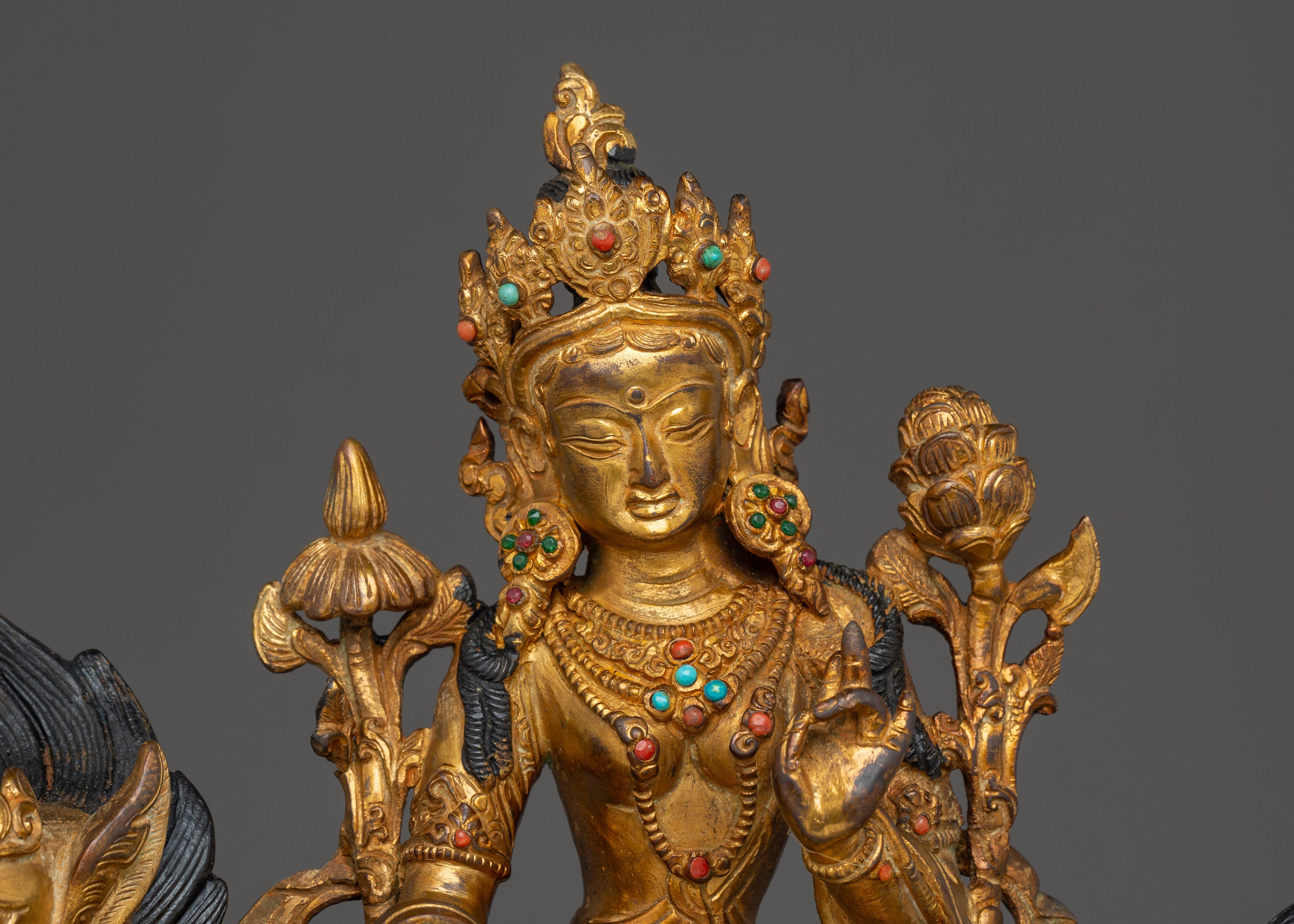 Divine Feminine Green Tara Goddess Sculpture | Symbol of Compassion & Healing Energy