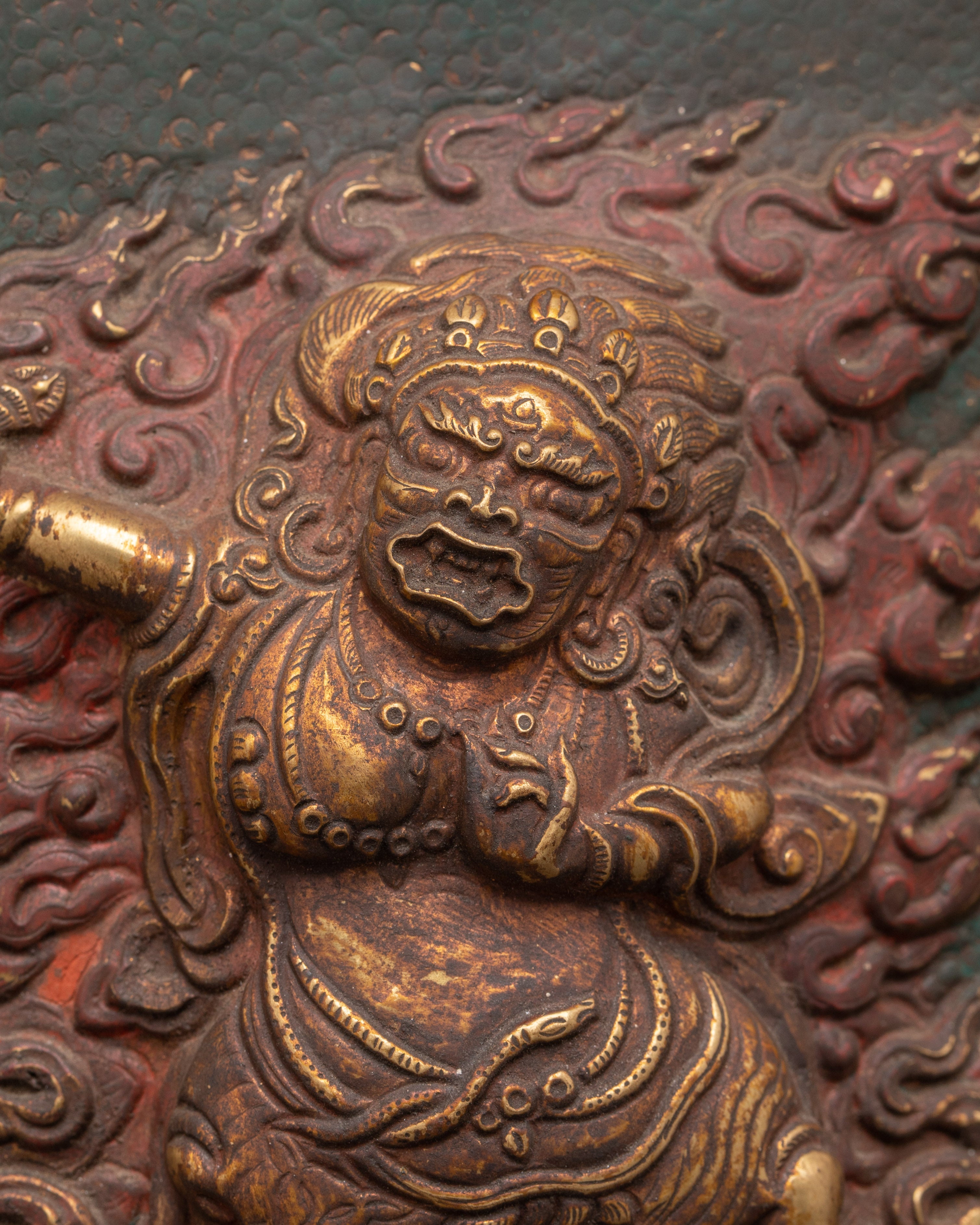 Vajrapani Brass Wall Hanging | Tibetan Spiritual Protector Deity