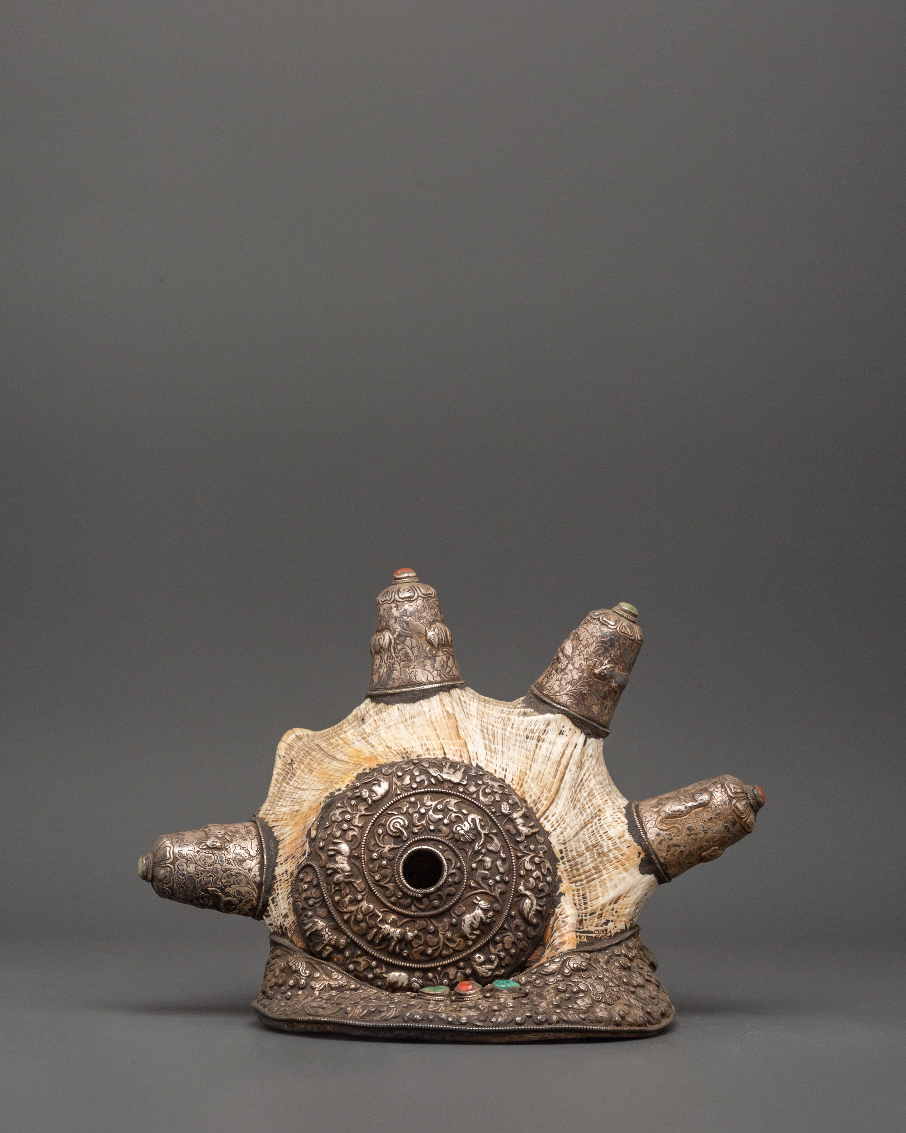 Conch Shell with 8 Auspicious Symbols | Sacred Tibetan Ritual Tool