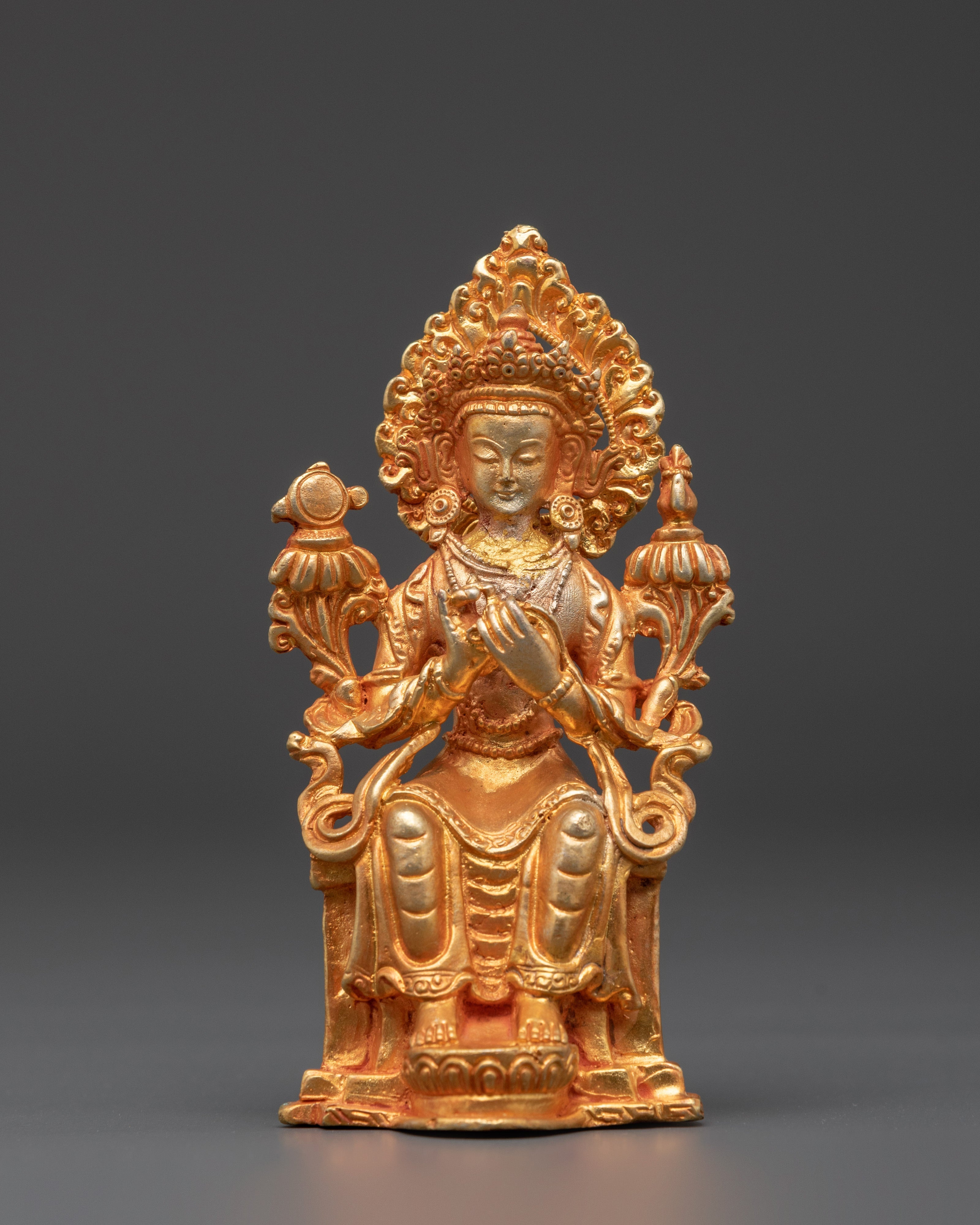 Handcrafted Maitreya Buddha deity sculpture