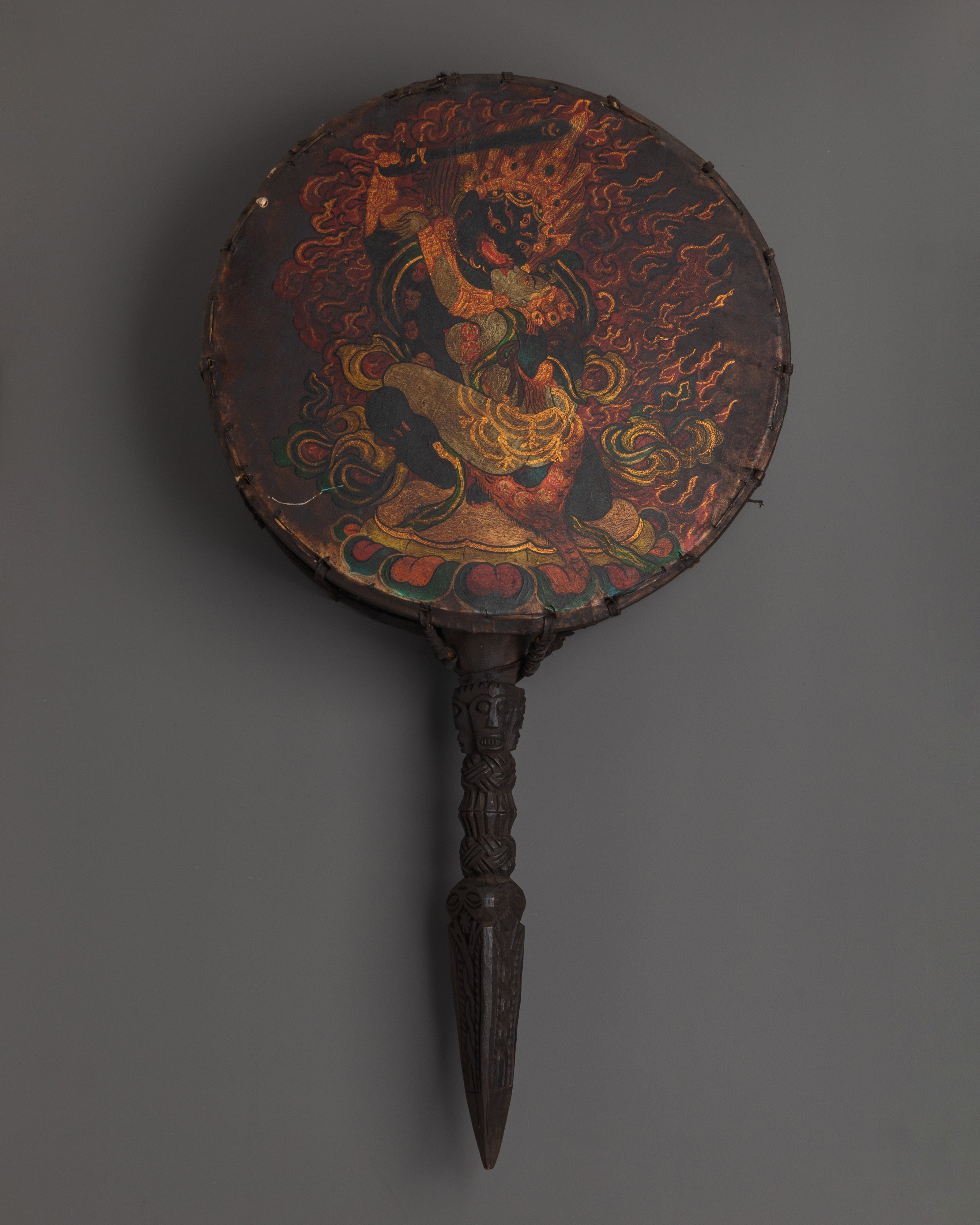 Tibetan Dharma Drum For Meditation & Rituals