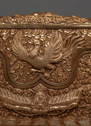 Copper Treasure Box with Gold Plating | Snow Lion Guardians
