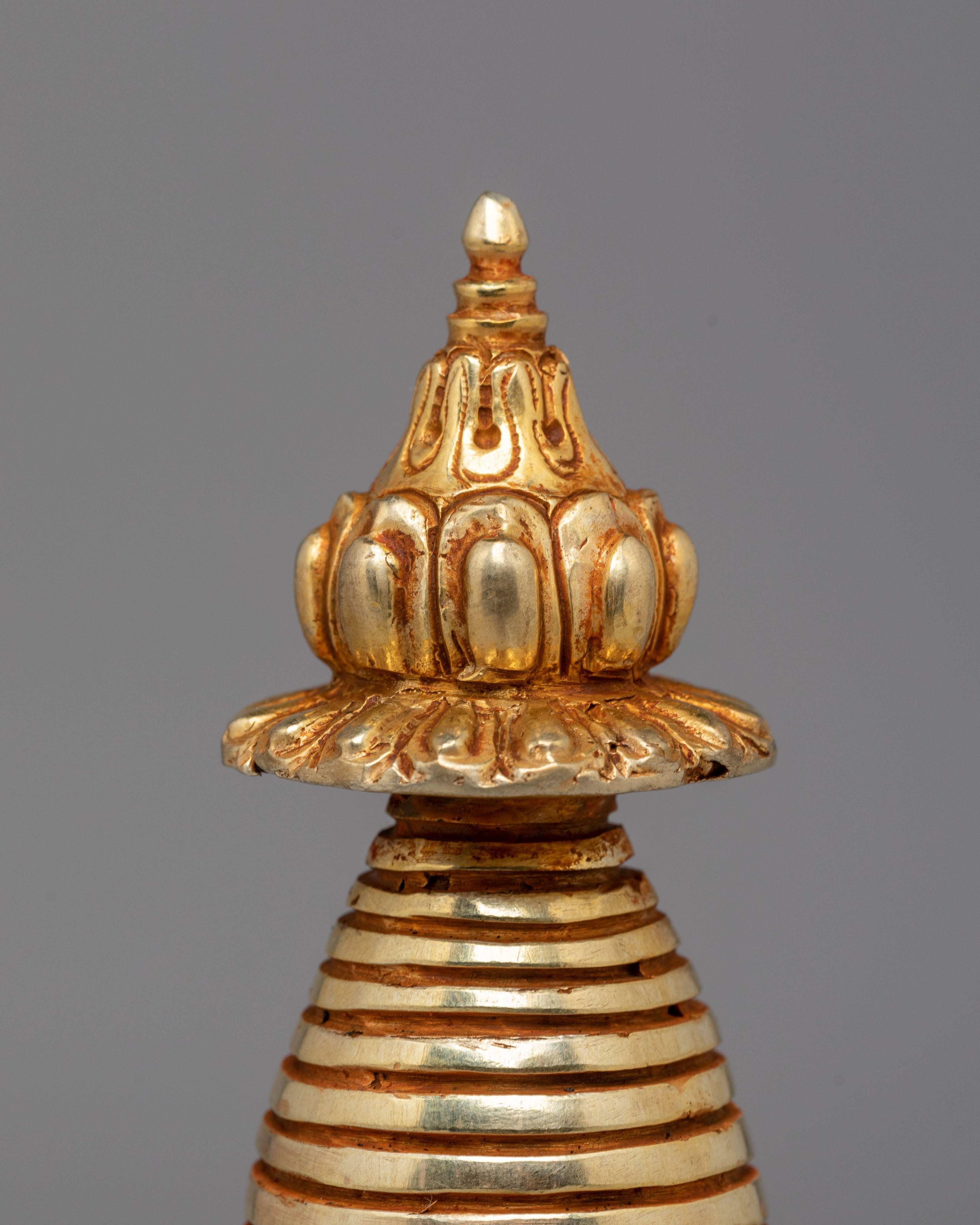 Spiritual Protection Stupa | Gold-Plated Buddhist Statue for Meditation