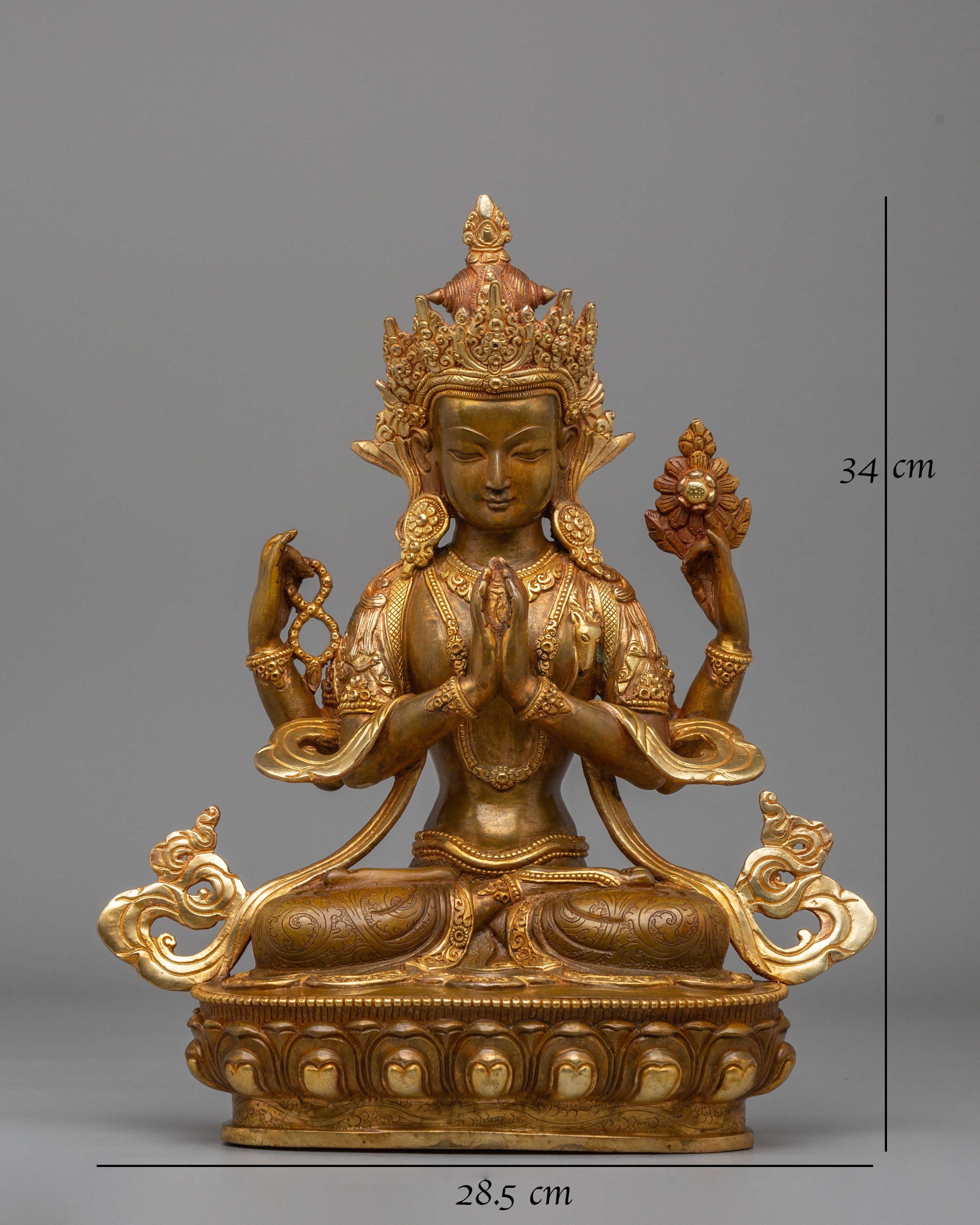 Avalokiteshvara Chenrezig Altar Statue | Bodhisattva of Infinite Compassion